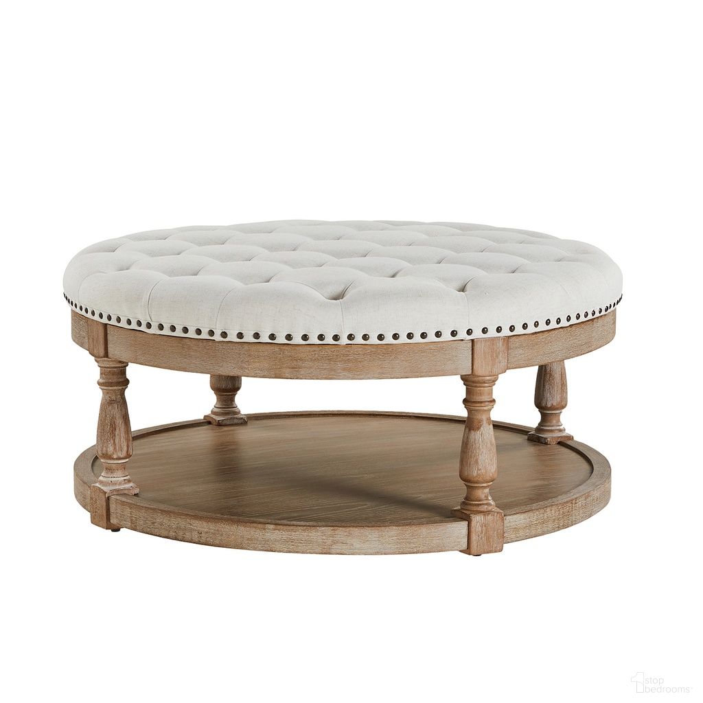 The appearance of Deoius Tufted Round Cocktail Ottoman With Storage In Ivory designed by Karat Home in the modern / contemporary interior design. This ivory piece of furniture was selected by 1StopBedrooms from Deoius Collection to add a touch of cosiness and style into your home. Sku: OTS0476-IVORY. Material: Linen Look Fabric.