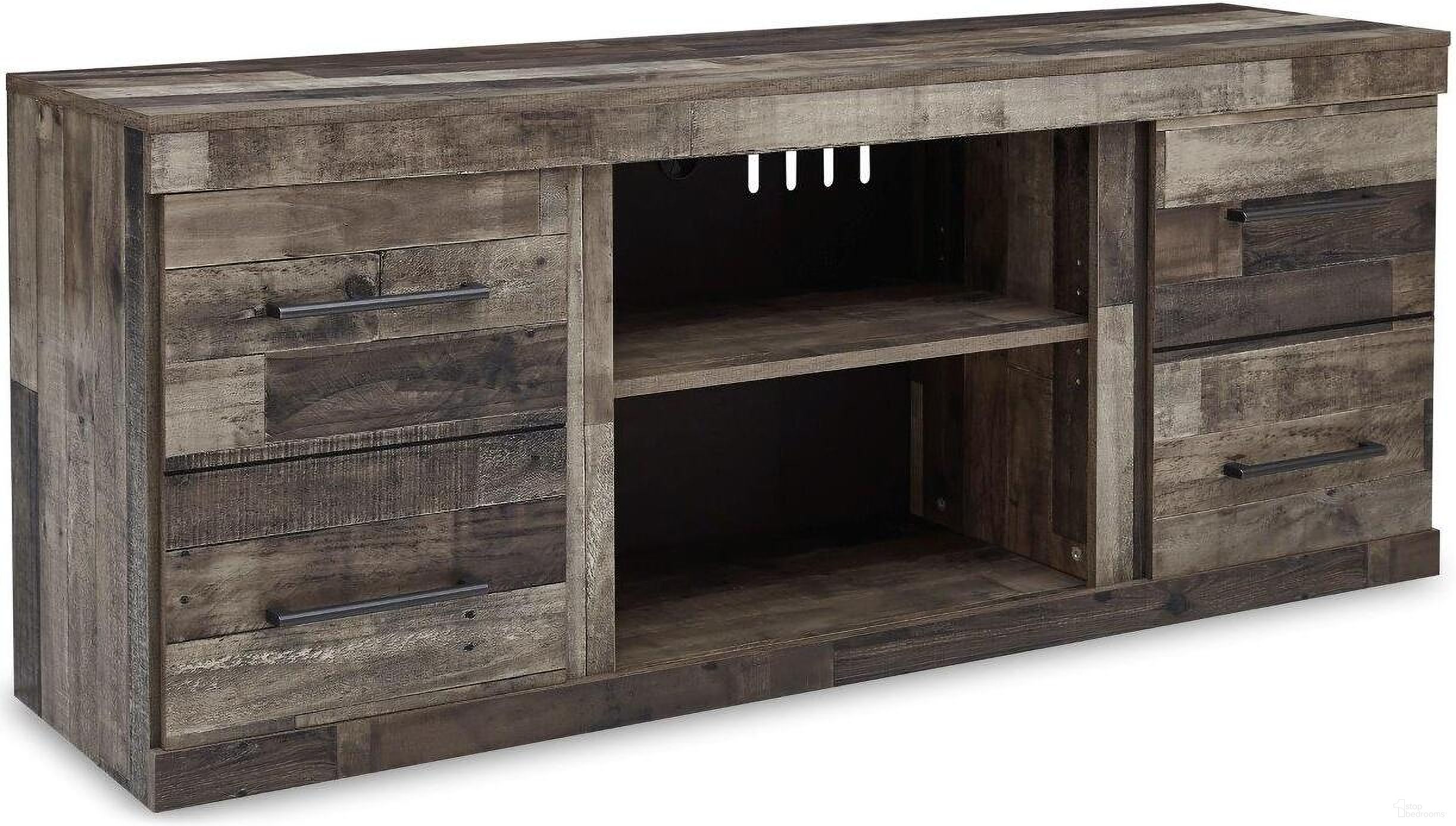 Derekson Multi Gray Lg Tv Stand W/Fireplace Option