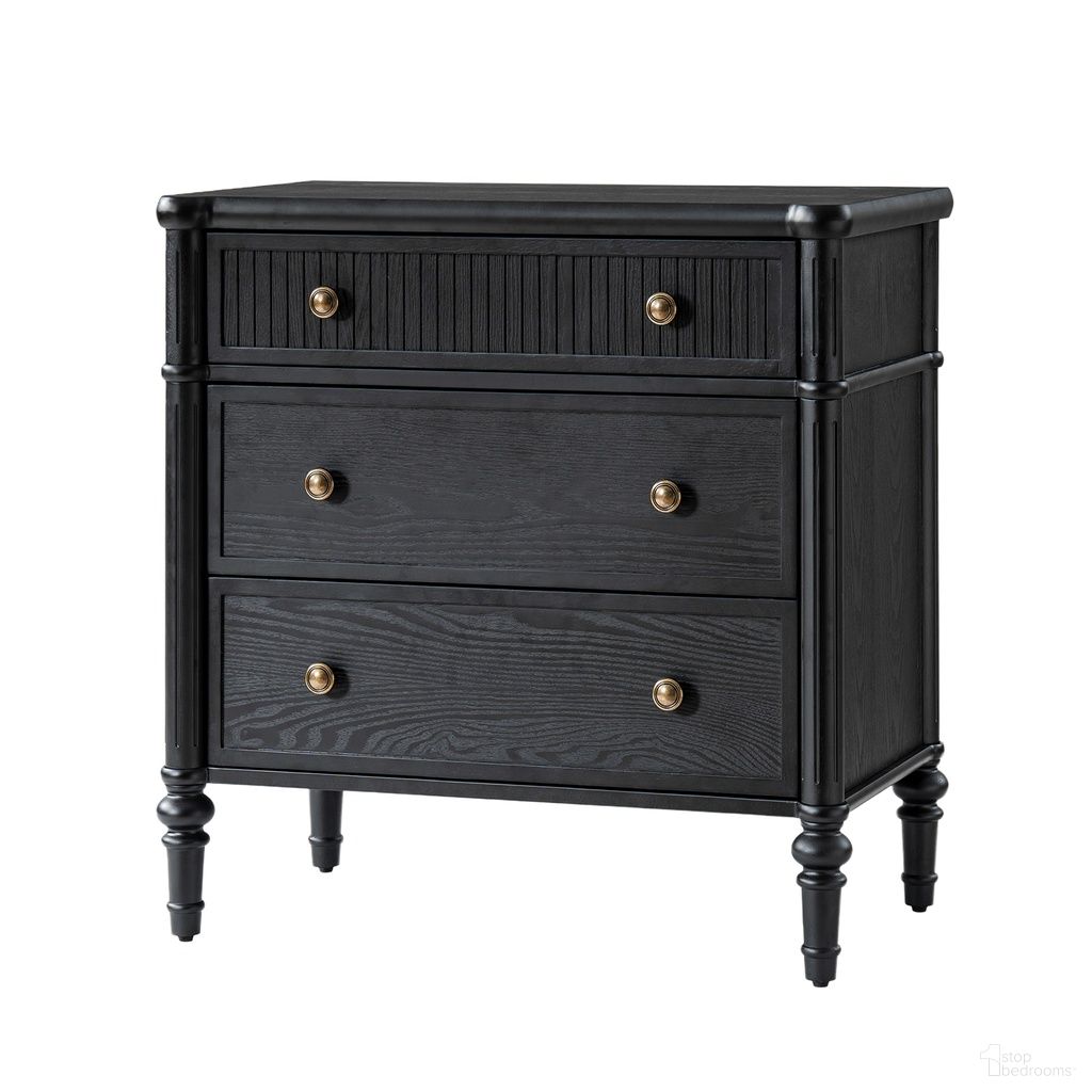 The appearance of Derk 3-Drawer Nightstand In Black designed by Karat Home in the modern / contemporary interior design. This black piece of furniture was selected by 1StopBedrooms from Derk Collection to add a touch of cosiness and style into your home. Sku: NSMK1427-BLK. Material: Solid Wood.