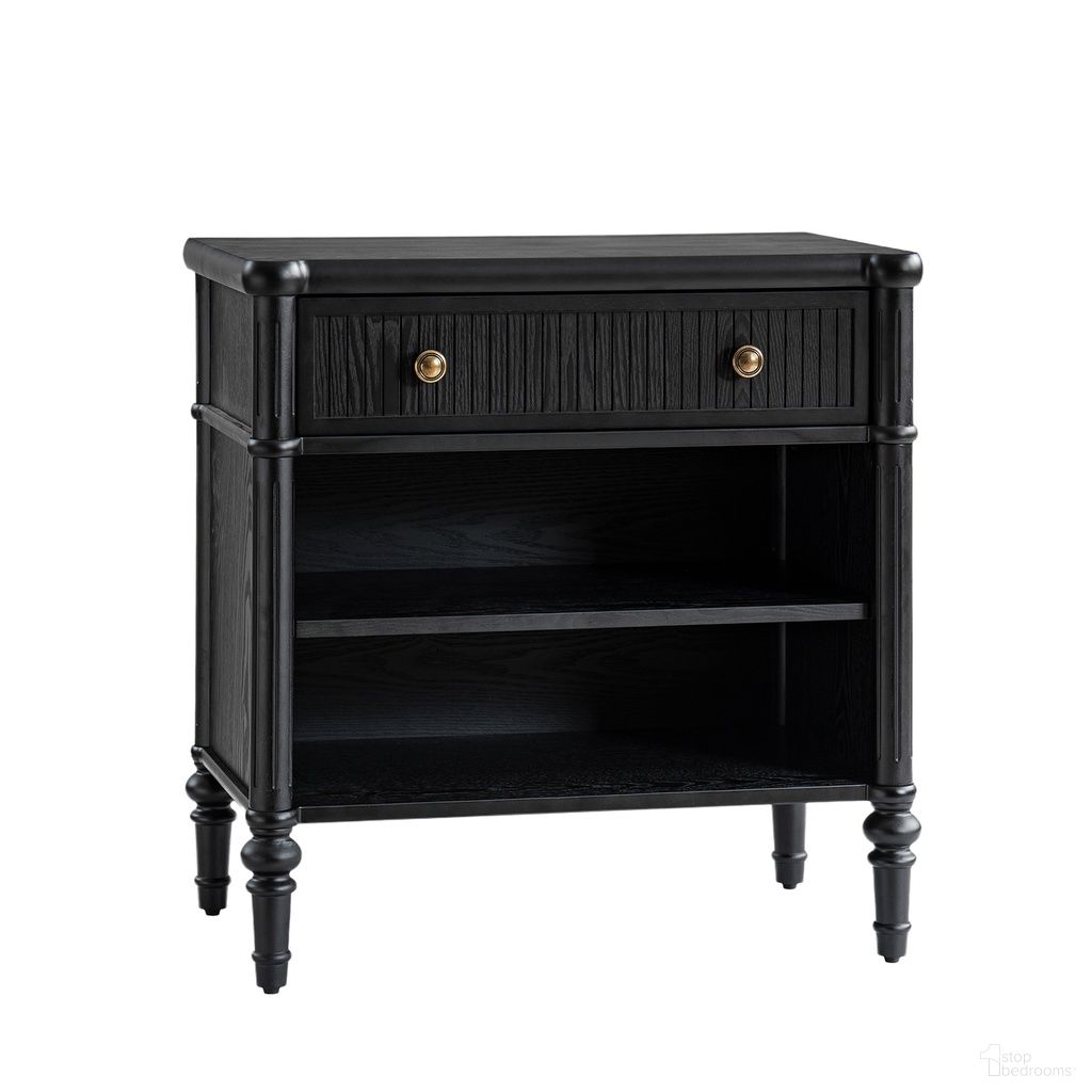 The appearance of Derk Nightstand In Black designed by Karat Home in the modern / contemporary interior design. This black piece of furniture was selected by 1StopBedrooms from Derk Collection to add a touch of cosiness and style into your home. Sku: NSMK1428-BLK. Material: Engineered Wood.