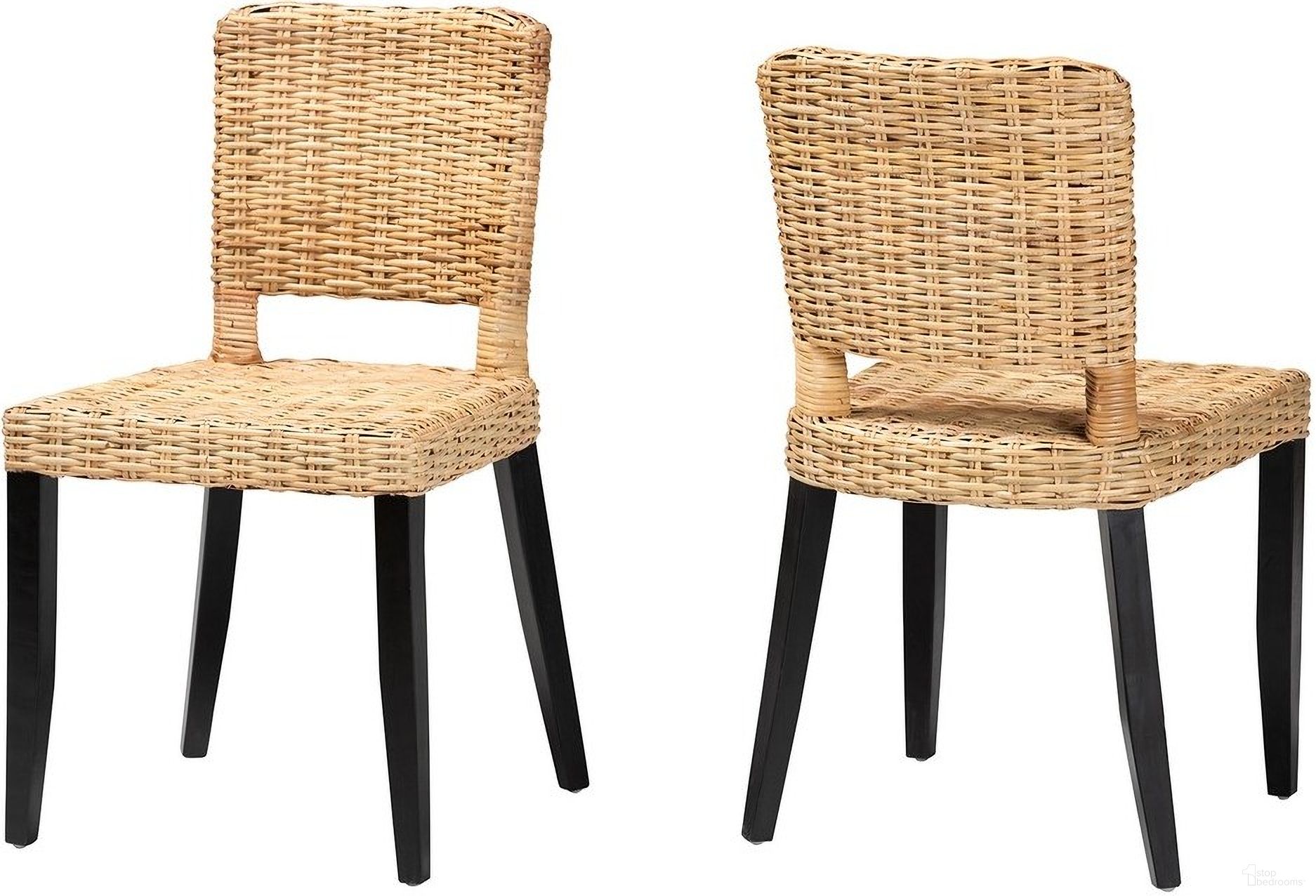 The appearance of Dermot Dining Chair Set of 2 In Dark Brown designed by Baxton Studio in the bohemian interior design. This dark brown piece of furniture was selected by 1StopBedrooms from Dermot Collection to add a touch of cosiness and style into your home. Sku: MD39507-Mango Wood-DC. Material: Natural Rattan. Chair Type: Side Chair.