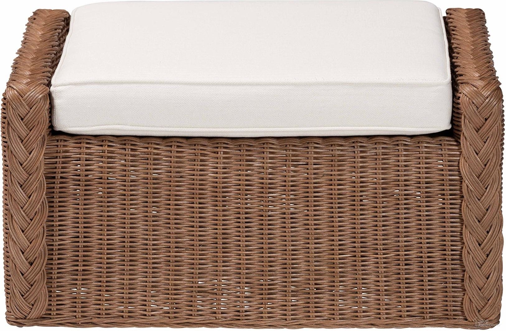 The appearance of Derris Braided Rattan Footstool In Peanut Brown designed by Baxton Studio in the bohemian interior design. This peanut brown piece of furniture  was selected by 1StopBedrooms from Derris Collection to add a touch of cosiness and style into your home. Sku: Derris-Peanut Brown/Rattan-Footstool. Material: Natural Rattan.