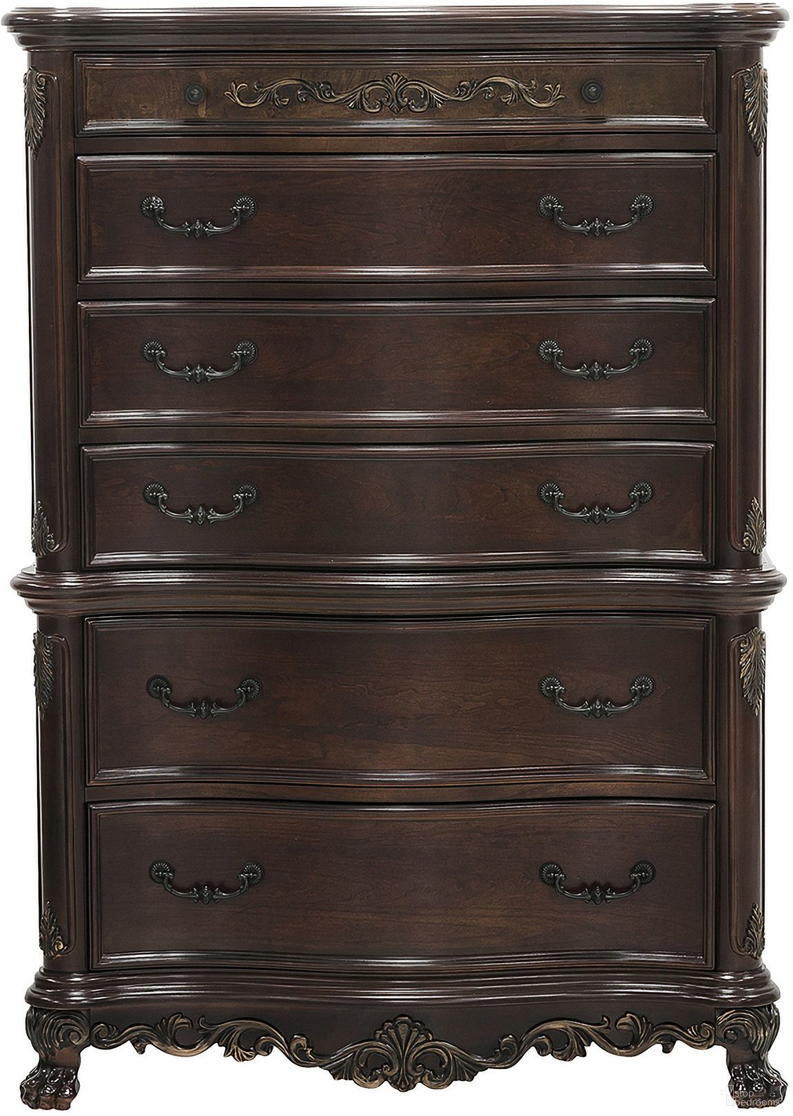 The appearance of Deryn Park Chest In Cherry designed by Homelegance in the traditional interior design. This cherry piece of furniture  was selected by 1StopBedrooms from Deryn Park Collection to add a touch of cosiness and style into your home. Sku: 2243-9. Material: Wood.