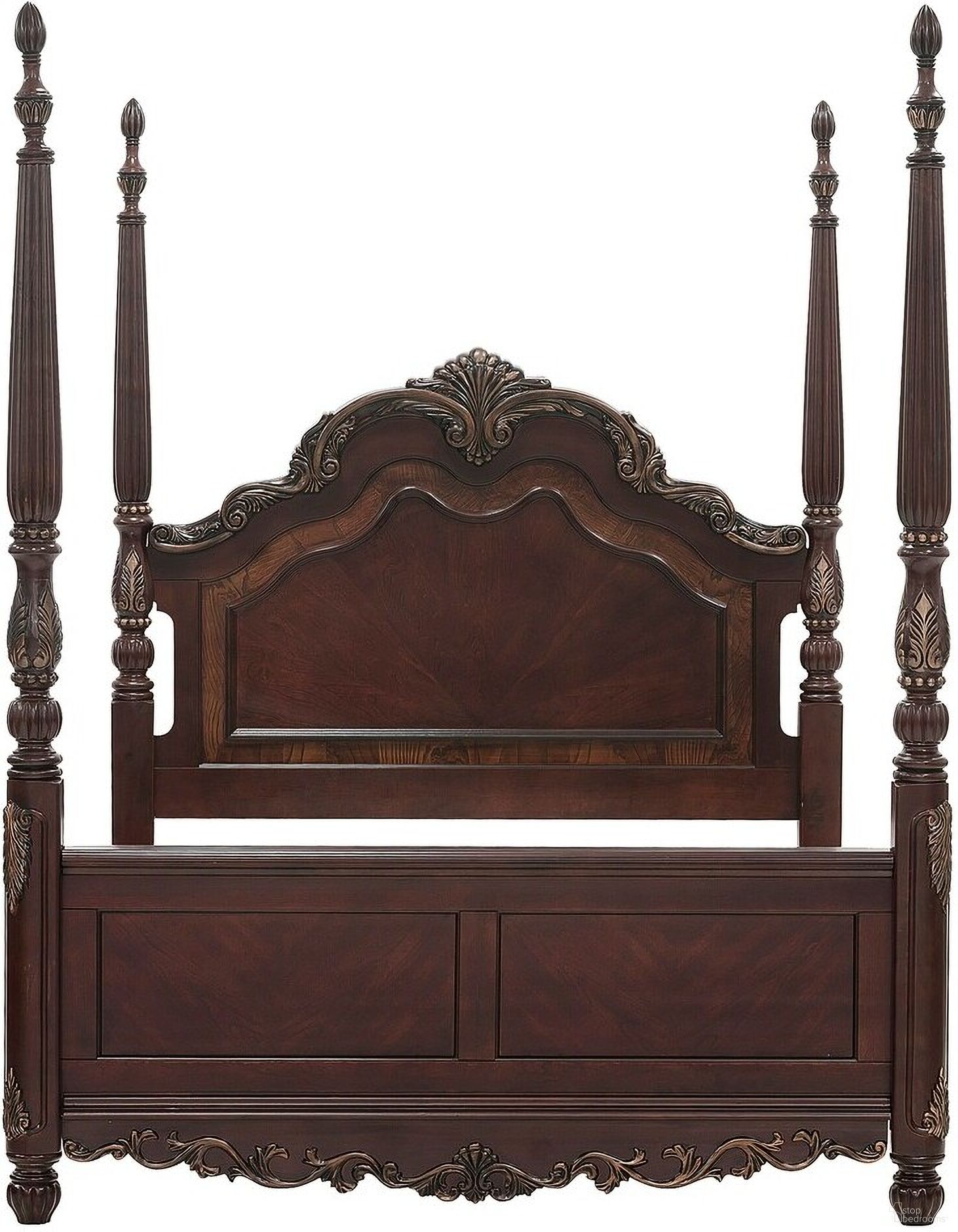 Deryn Park Eastern King Poster Bed In Cherry
