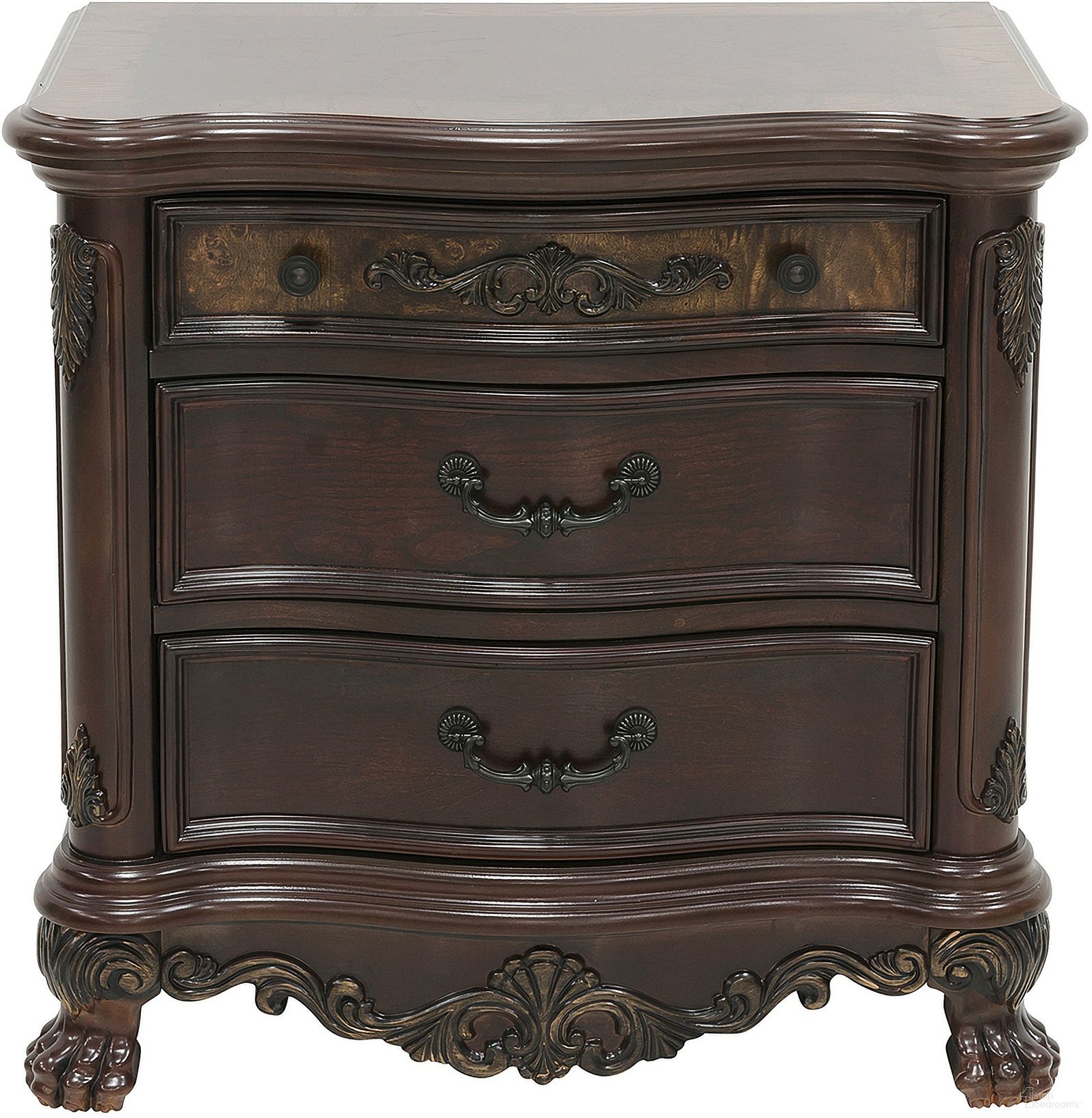 The appearance of Deryn Park Nightstand In Cherry designed by Homelegance in the traditional interior design. This cherry piece of furniture was selected by 1StopBedrooms from Deryn Park Collection to add a touch of cosiness and style into your home. Sku: 2243-4. Material: Wood.