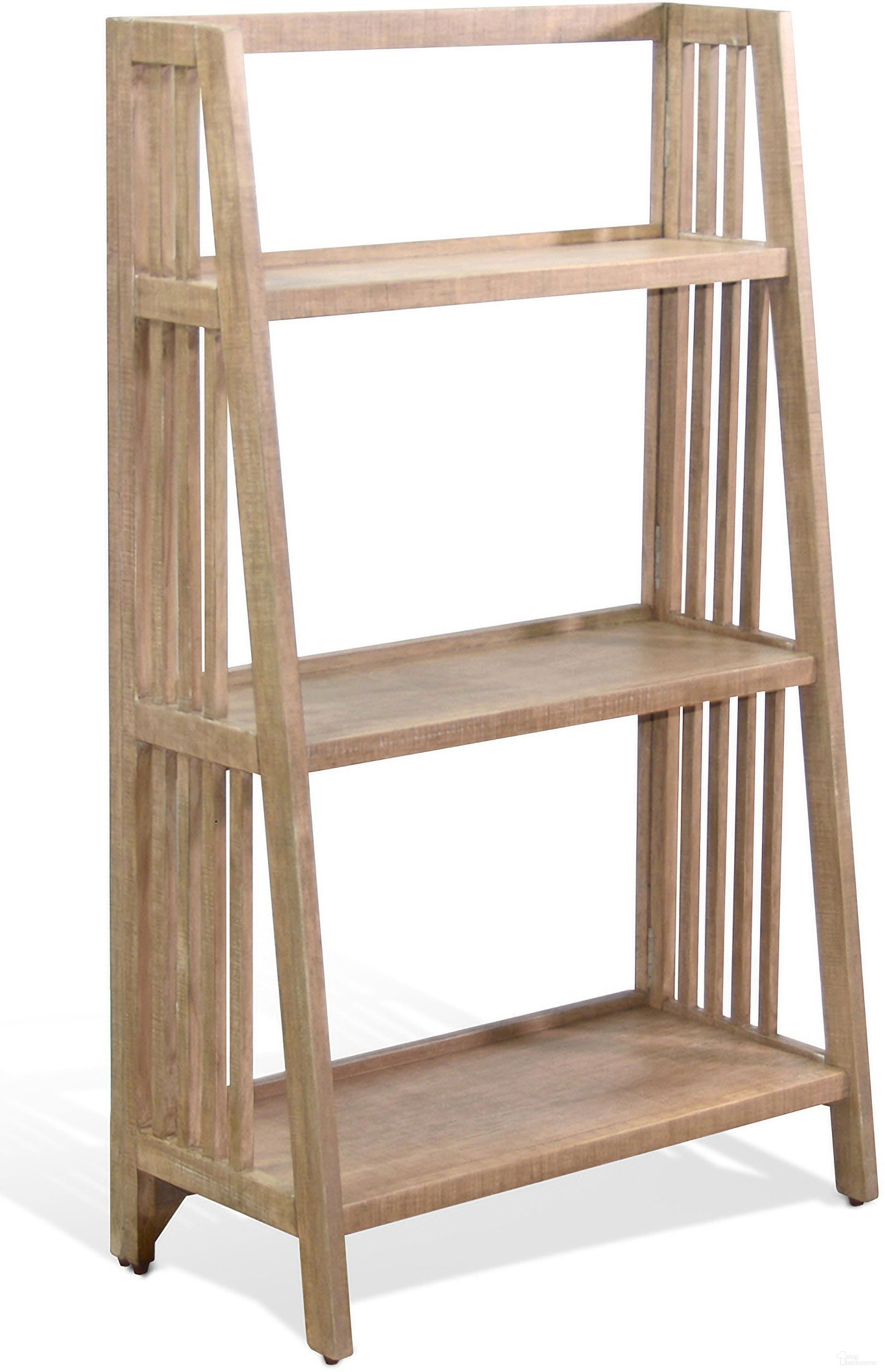 The appearance of Desert Rock 48 Inch Folding Bookcase In Light Brown designed by Sunny Designs in the transitional interior design. This desert rock piece of furniture was selected by 1StopBedrooms from Desert Rock Collection to add a touch of cosiness and style into your home. Sku: 2839DR-48. Material: Solid Wood.