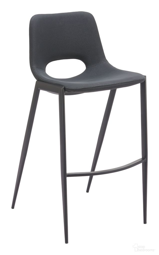 The appearance of Desi Armless Barstool Set of 2 In Black designed by Zuo Modern in the modern / contemporary interior design. This black piece of furniture  was selected by 1StopBedrooms from Desi Collection to add a touch of cosiness and style into your home. Sku: 110827. Material: Polyurethane.