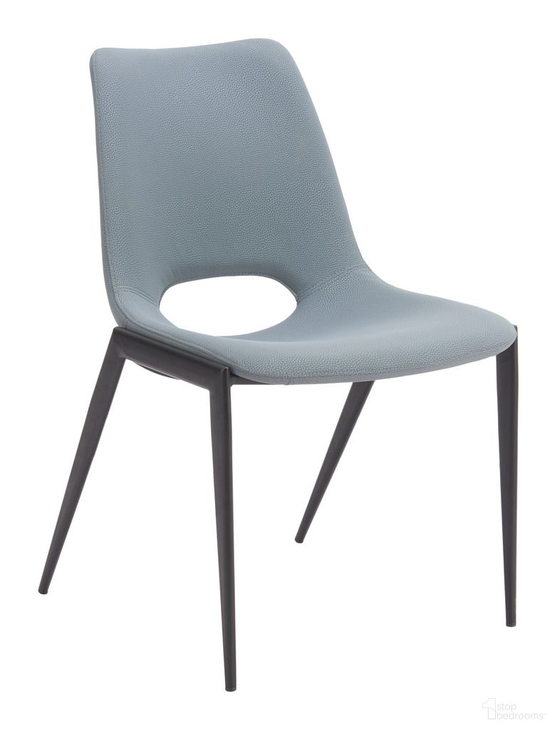 The appearance of Desi Armless Dining Chair Set of 2 In Azure Gray designed by Zuo Modern in the modern / contemporary interior design. This gray piece of furniture  was selected by 1StopBedrooms from Desi Collection to add a touch of cosiness and style into your home. Sku: 110828. Material: Polyurethane. Chair Type: Side Chair.