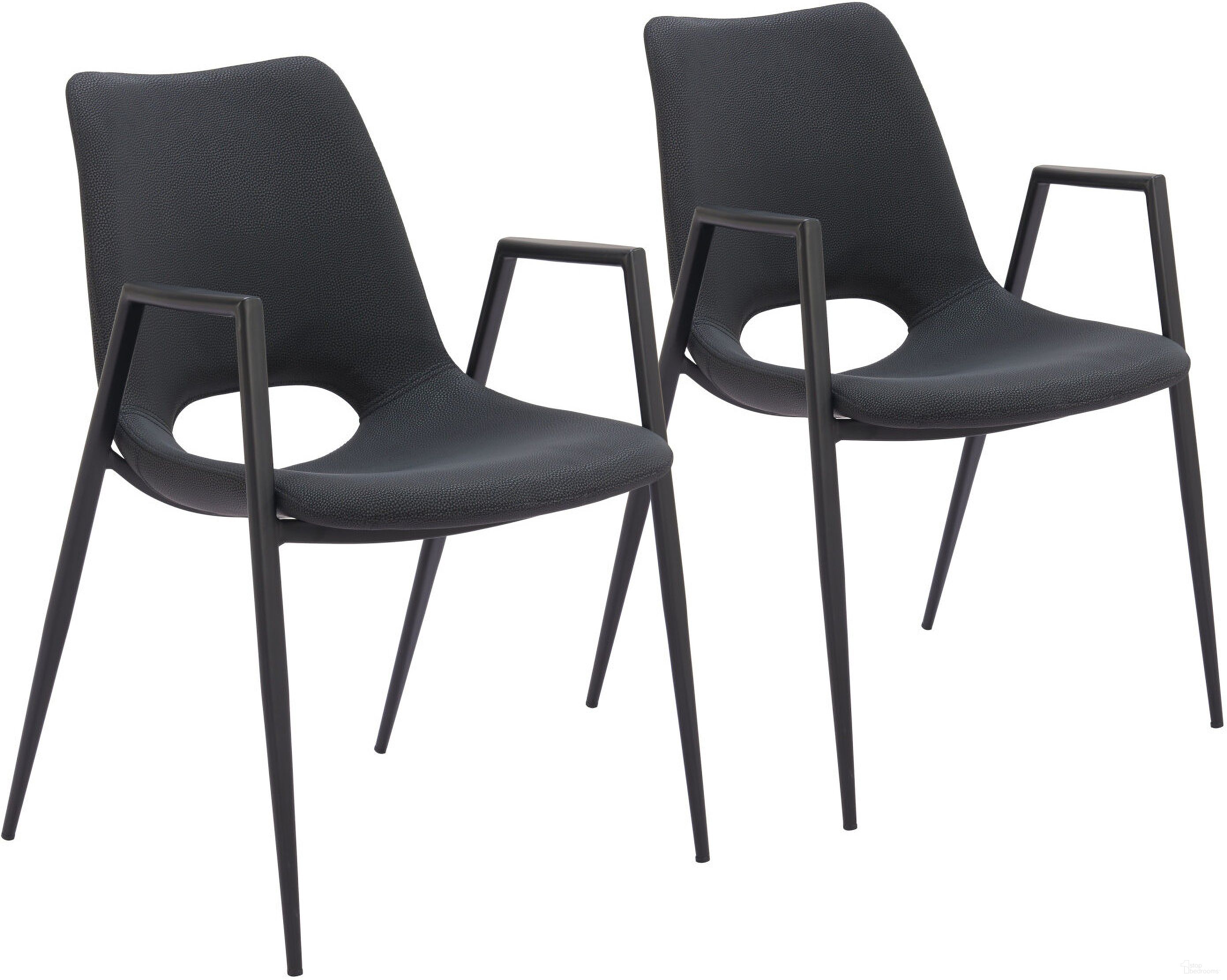 Desi Dining Chair Set of 2 In Black