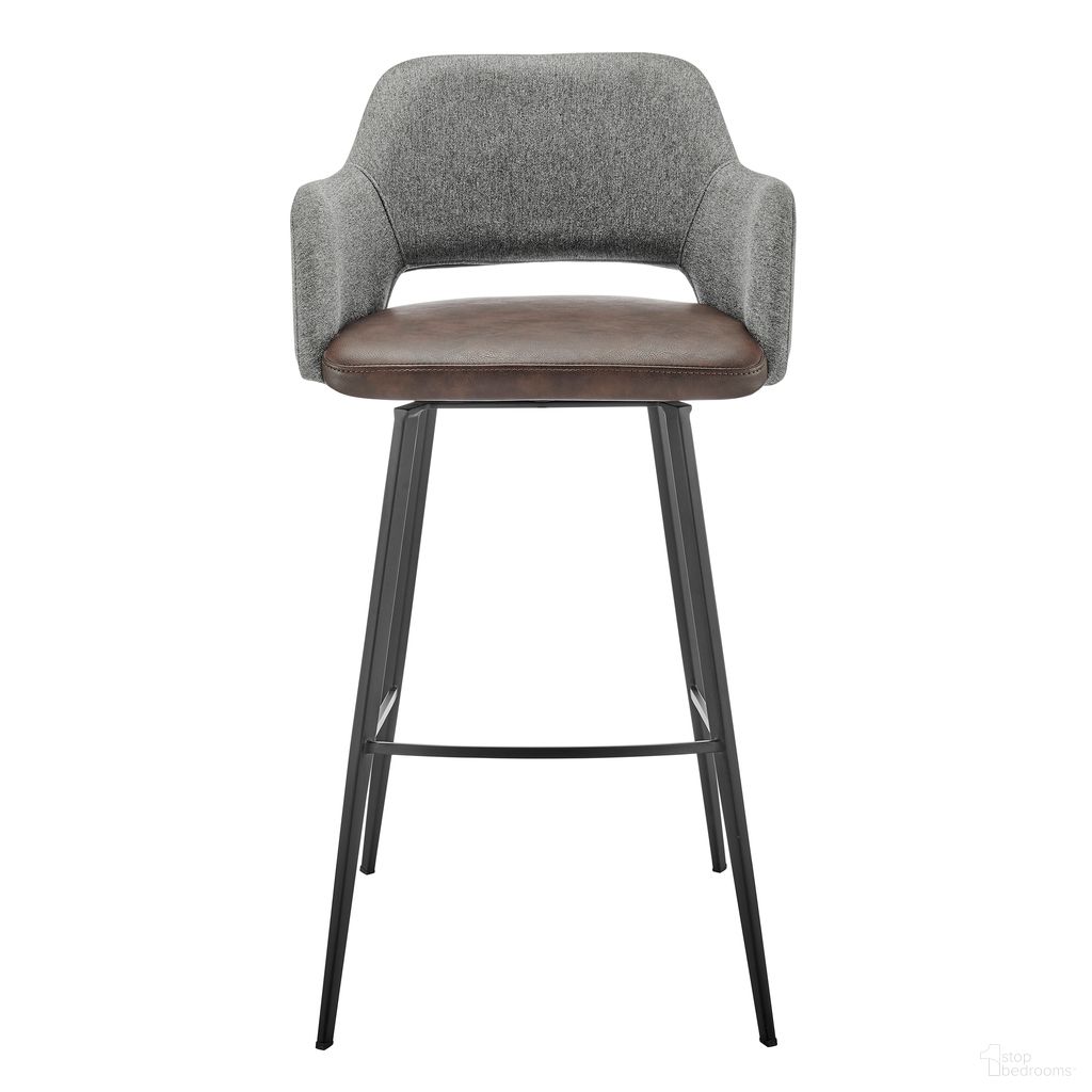 The appearance of Desi Swivel Barstool In Heathered Gray and Dark Brown designed by Euro Style in the modern / contemporary interior design. This heathered gray/dark brown piece of furniture was selected by 1StopBedrooms from Desi Collection to add a touch of cosiness and style into your home. Sku: 30582-LTBRN. Material: Fabric.