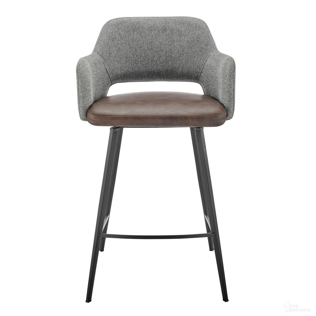 The appearance of Desi Swivel Counter Stool In Gray and Dark Brown designed by Euro Style in the modern / contemporary interior design. This gray/dark brown piece of furniture was selected by 1StopBedrooms from Desi Collection to add a touch of cosiness and style into your home. Sku: 30584-LTBRN. Material: Fabric.