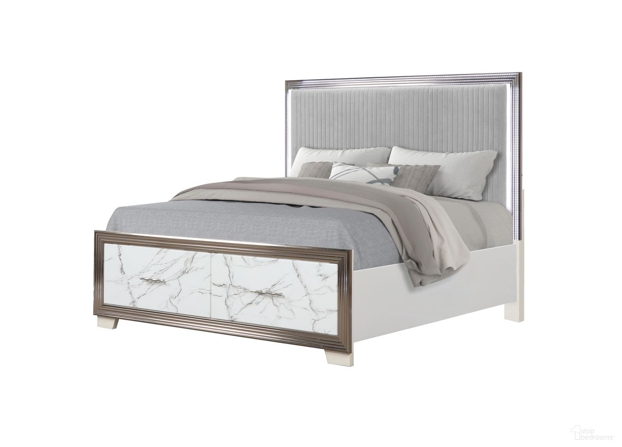 Desire Queen Panel Bed In White