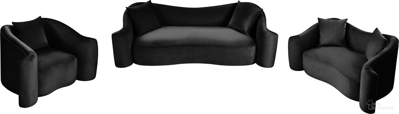 The appearance of Destin Living Room Set In Black Velvet designed by Meridian in the modern / contemporary interior design. This black velvet piece of furniture was selected by 1StopBedrooms from Destin Collection to add a touch of cosiness and style into your home. Sku: 44052Black-S;44052Black-L. Material: Velvet.