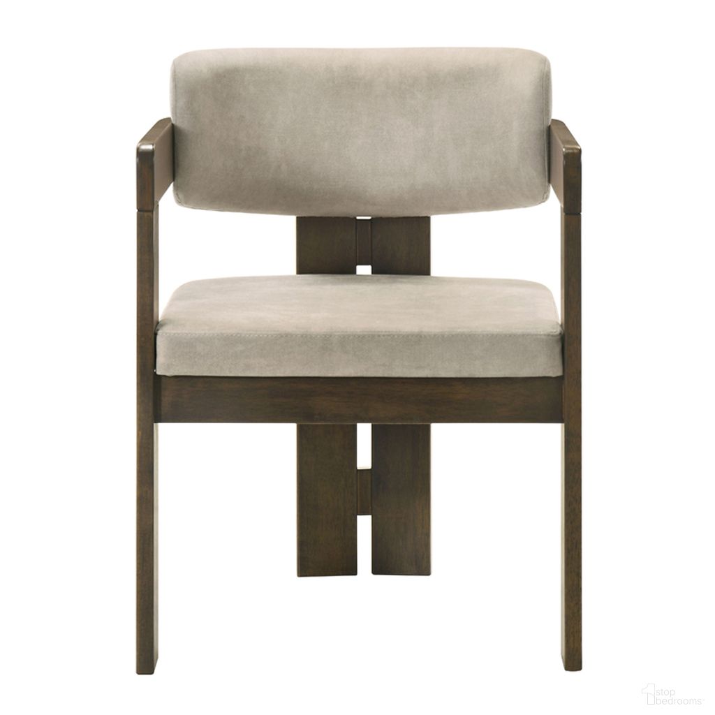 Destin Arm Chair In Walnut and Light Gray