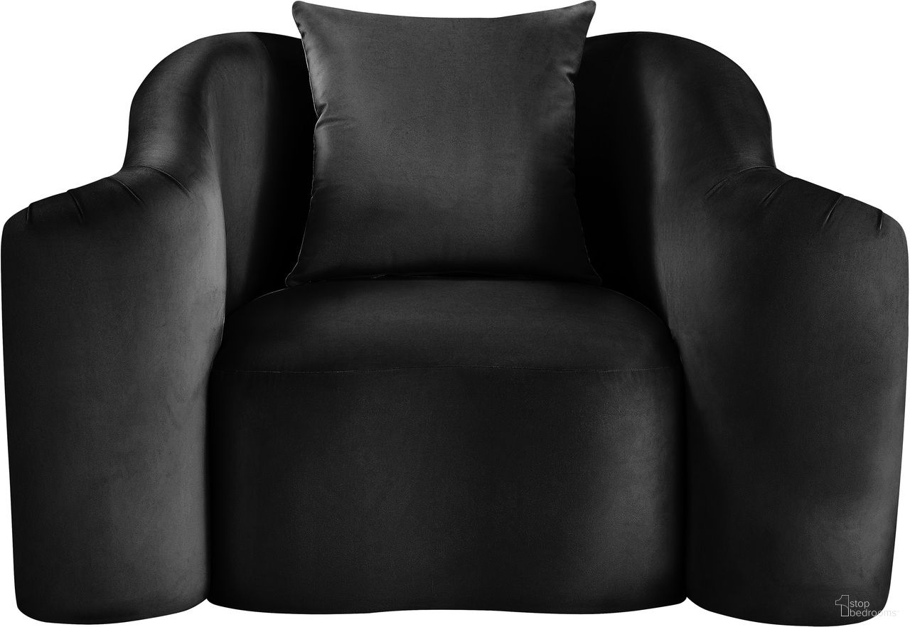 The appearance of Destin Velvet Chair In Black Velvet designed by Meridian in the modern / contemporary interior design. This black velvet piece of furniture was selected by 1StopBedrooms from Destin Collection to add a touch of cosiness and style into your home. Sku: 44052Black-C. Material: Velvet.