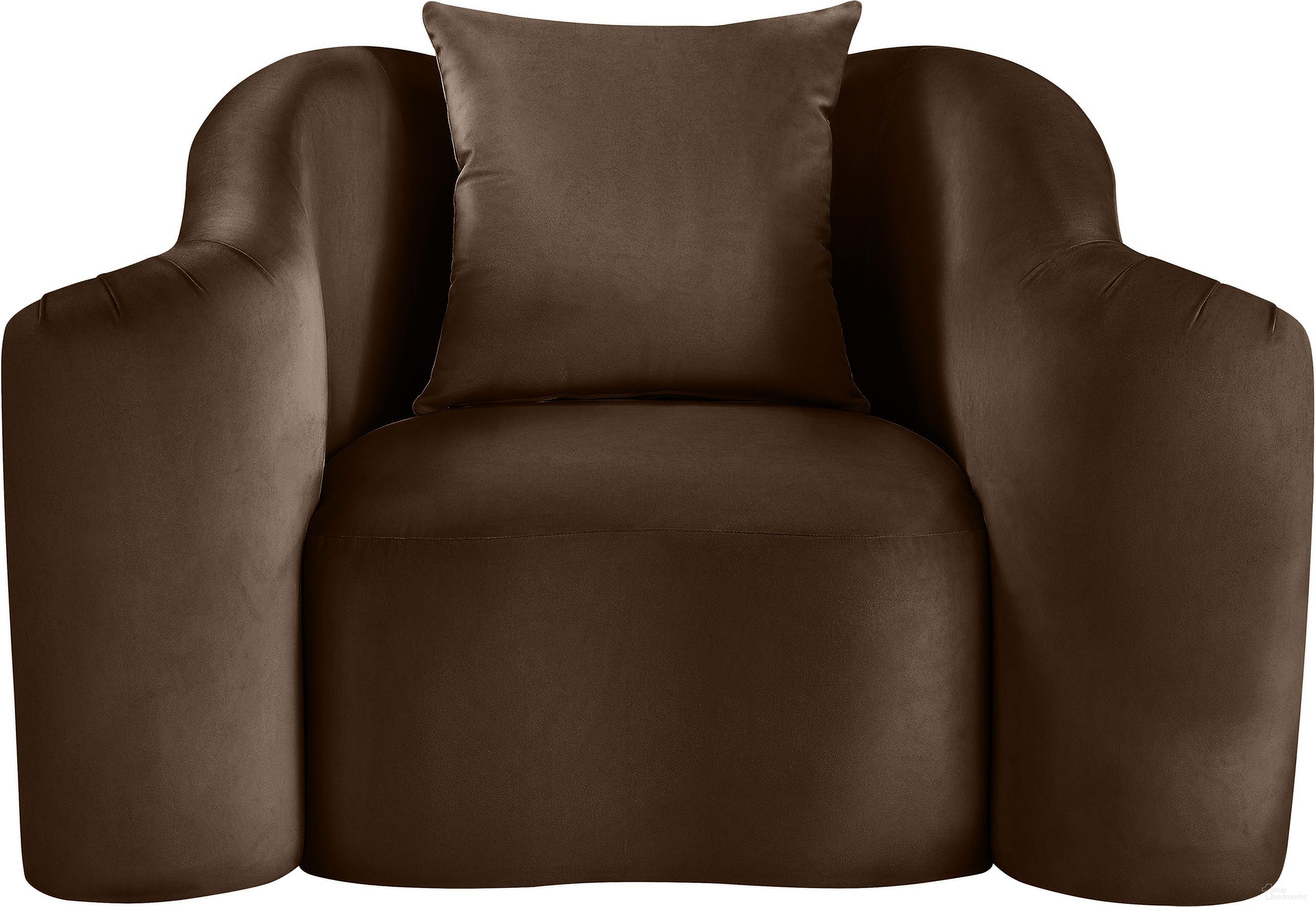 Destin Velvet Chair In Brown Velvet