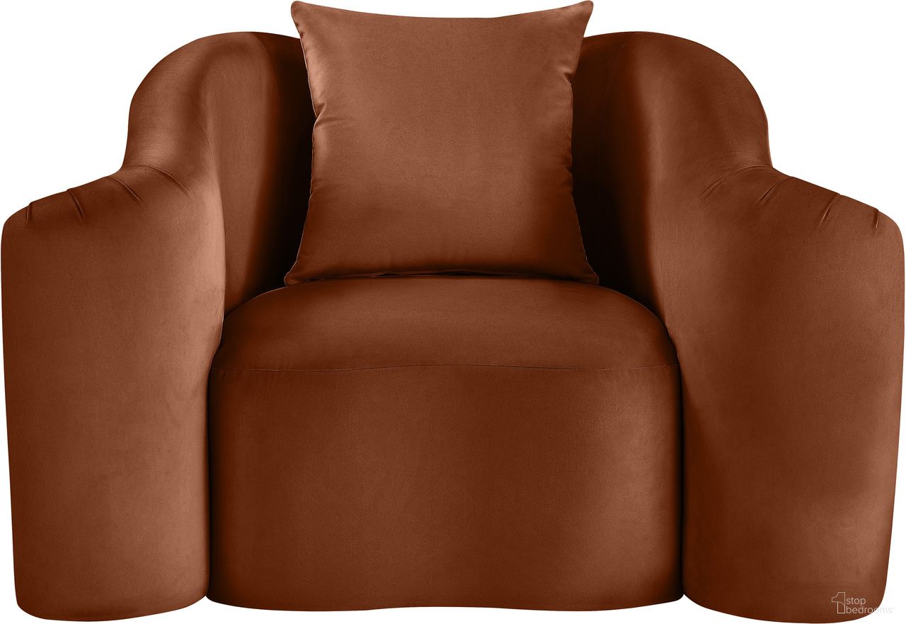 Destin Velvet Chair In Cognac Velvet