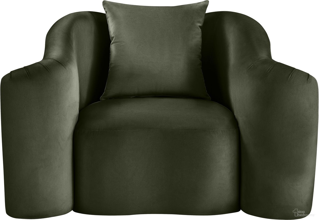 The appearance of Destin Velvet Chair In Green Velvet designed by Meridian in the modern / contemporary interior design. This green velvet piece of furniture was selected by 1StopBedrooms from Destin Collection to add a touch of cosiness and style into your home. Sku: 44052Green-C. Material: Velvet.