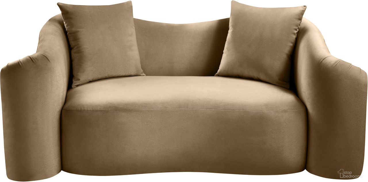 The appearance of Destin Velvet Loveseat In Beige Velvet designed by Meridian in the modern / contemporary interior design. This beige velvet piece of furniture was selected by 1StopBedrooms from Destin Collection to add a touch of cosiness and style into your home. Sku: 44052Beige-L. Material: Velvet.