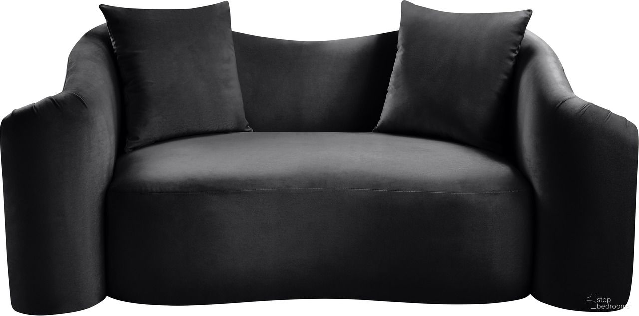 The appearance of Destin Velvet Loveseat In Black Velvet designed by Meridian in the modern / contemporary interior design. This black velvet piece of furniture was selected by 1StopBedrooms from Destin Collection to add a touch of cosiness and style into your home. Sku: 44052Black-L. Material: Velvet.