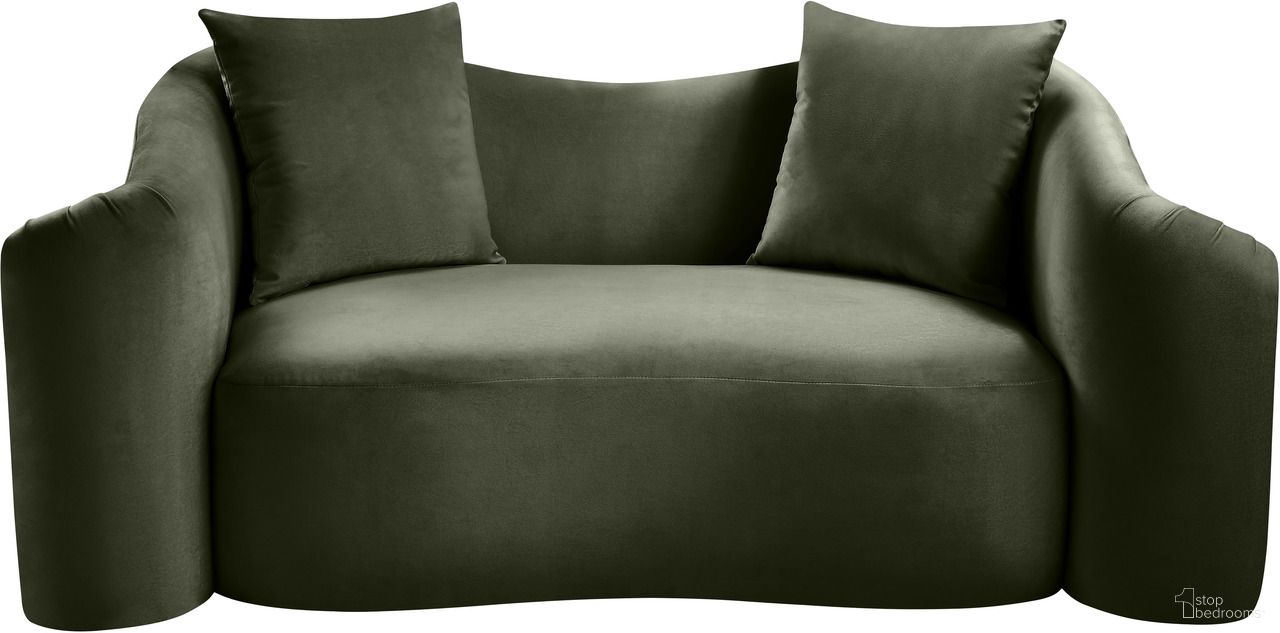 The appearance of Destin Velvet Loveseat In Green Velvet designed by Meridian in the modern / contemporary interior design. This green velvet piece of furniture was selected by 1StopBedrooms from Destin Collection to add a touch of cosiness and style into your home. Sku: 44052Green-L. Material: Velvet.