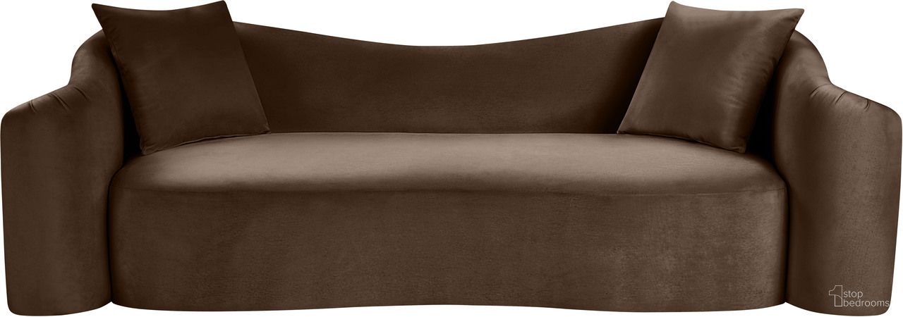 Destin Velvet Sofa In Brown Velvet