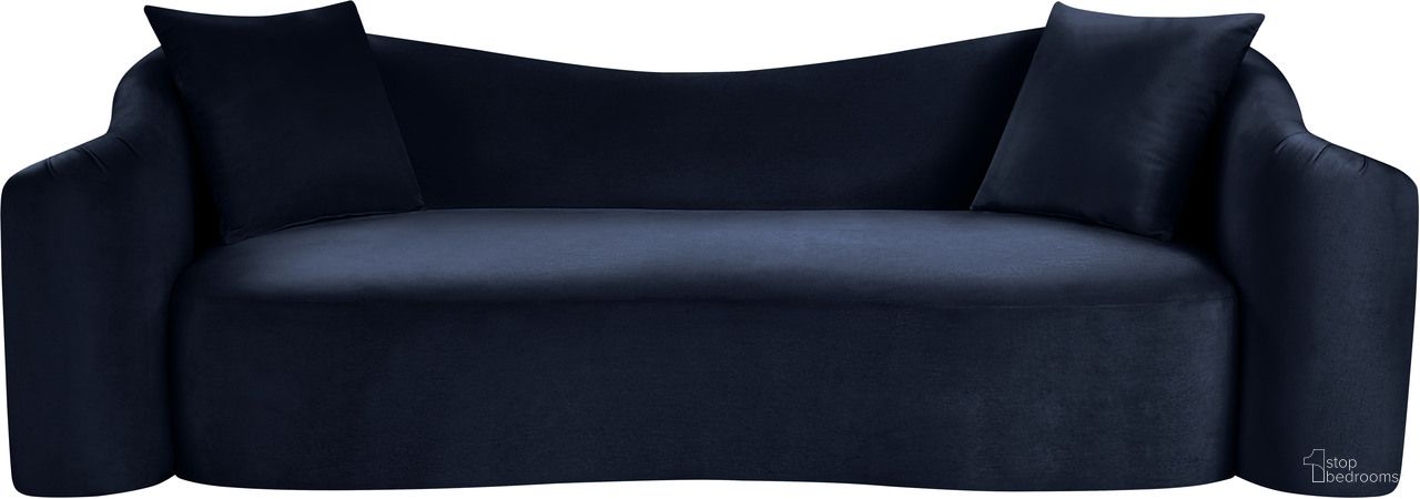 The appearance of Destin Velvet Sofa In Navy Velvet designed by Meridian in the modern / contemporary interior design. This navy velvet piece of furniture was selected by 1StopBedrooms from Destin Collection to add a touch of cosiness and style into your home. Sku: 44052Navy-S. Material: Velvet.