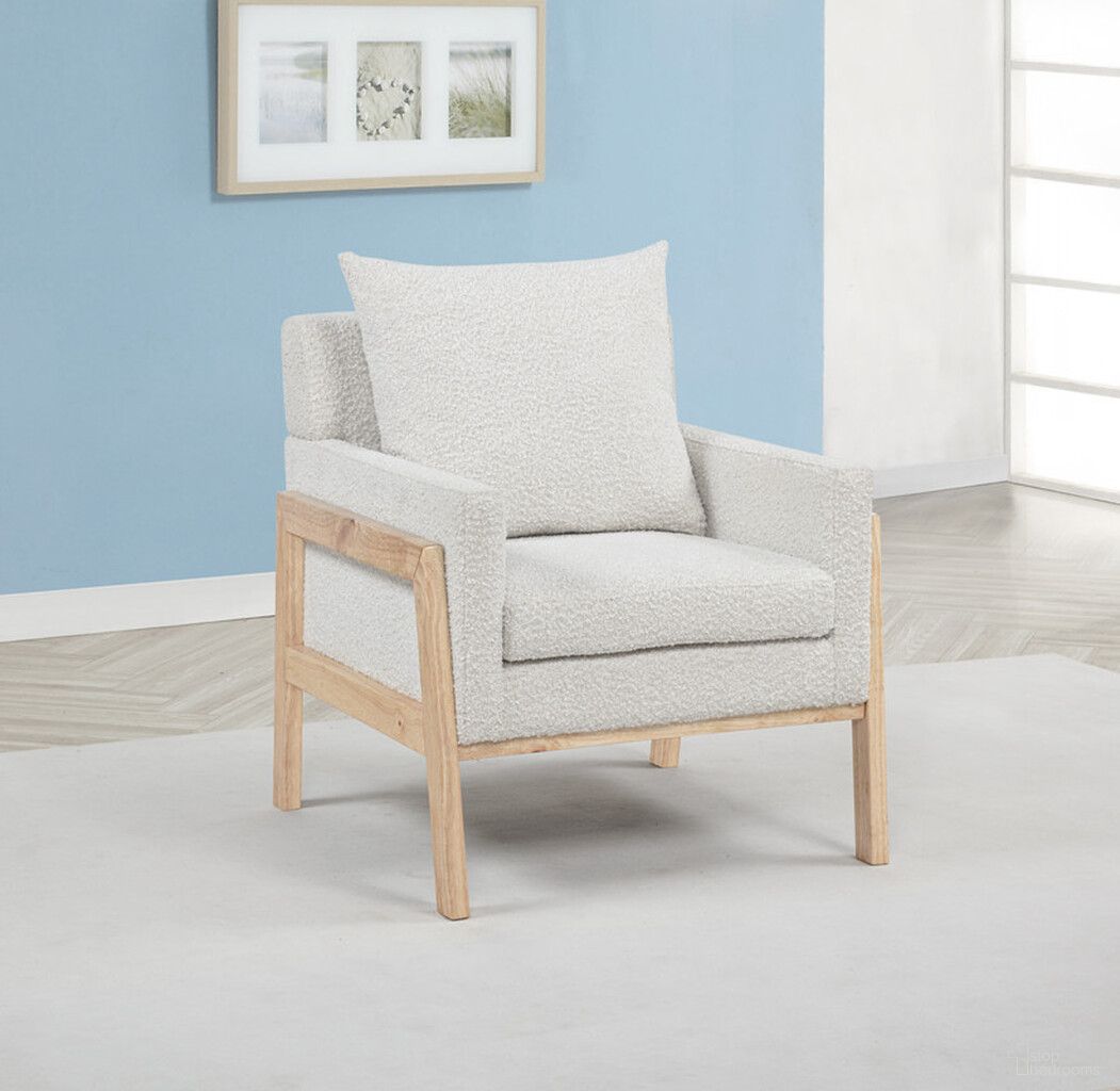 The appearance of Destiny Boucle Accent Arm Chair In Cream designed by Best Quality Furniture in the glam interior design. This cream piece of furniture was selected by 1StopBedrooms from Destiny Collection to add a touch of cosiness and style into your home. Sku: AC312. Material: Boucle.