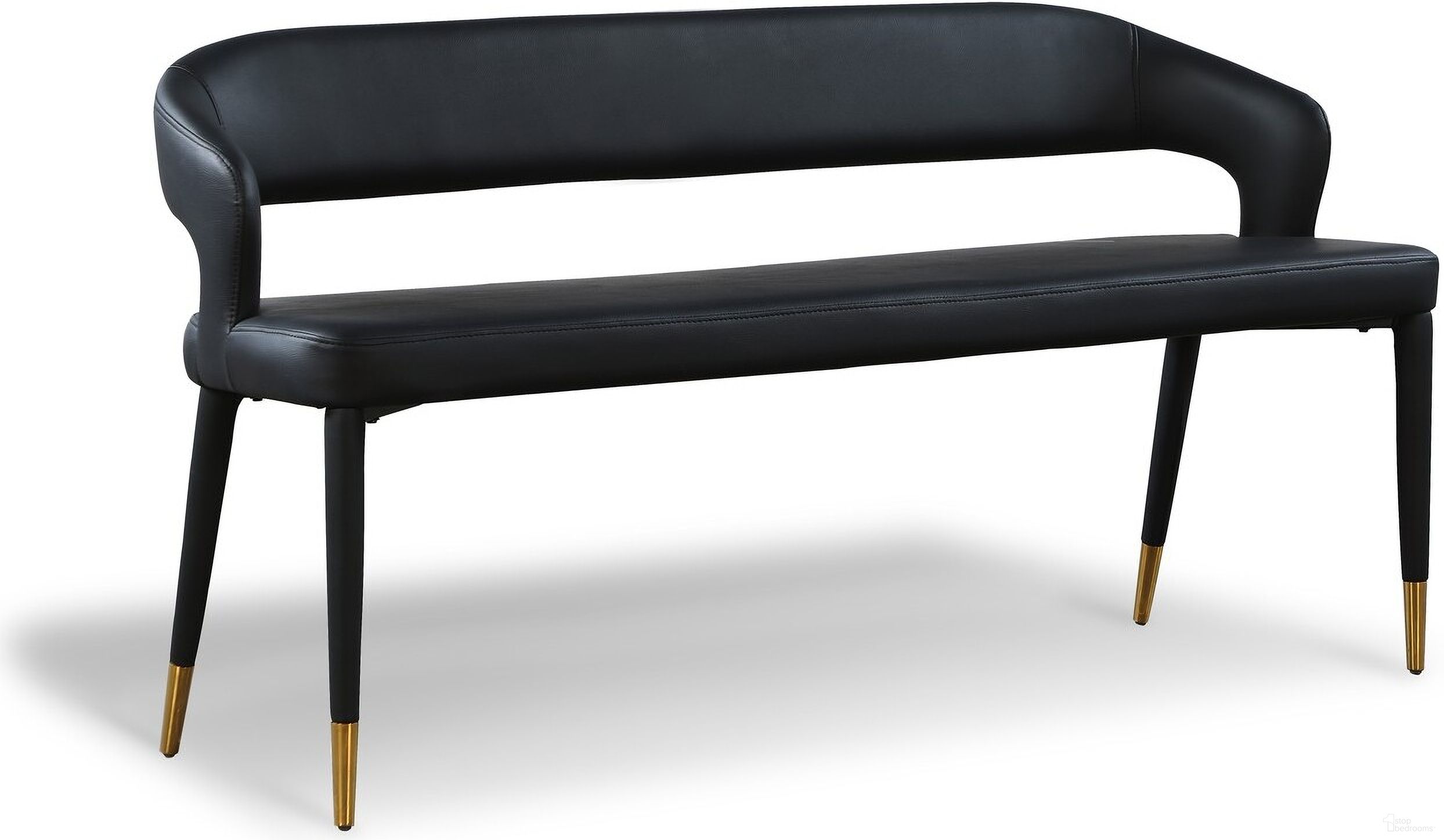 The appearance of Destiny Vegan Leather Bench In Black designed by Meridian in the modern / contemporary interior design. This black piece of furniture  was selected by 1StopBedrooms from Destiny Collection to add a touch of cosiness and style into your home. Sku: 583Black. Material: Plywood.