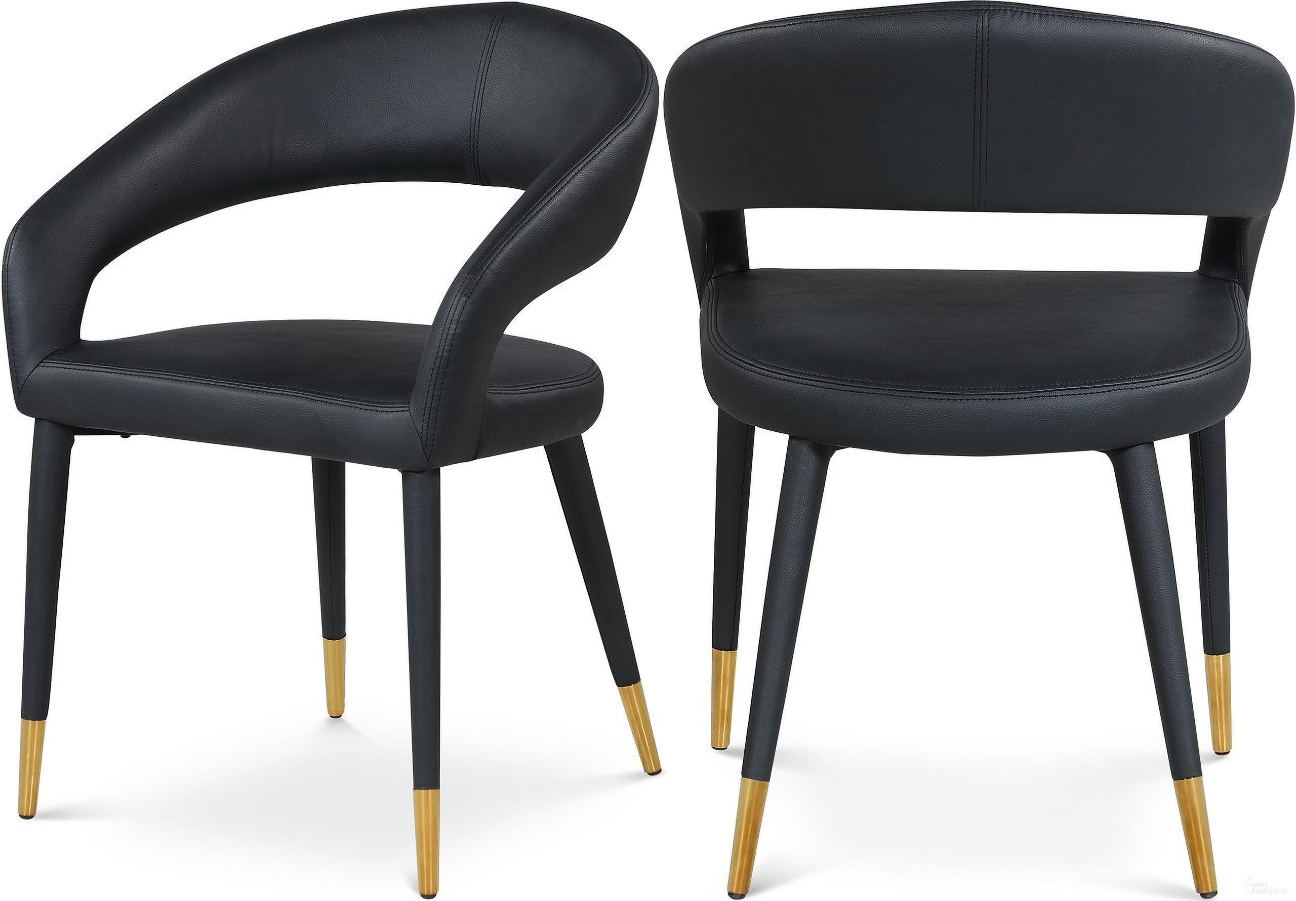 The appearance of Destiny Vegan Leather Dining Chair In Black designed by Meridian in the modern / contemporary interior design. This black piece of furniture was selected by 1StopBedrooms from Destiny Collection to add a touch of cosiness and style into your home. Sku: 538Black-C. Material: Wood. Chair Type: Arm Chair.