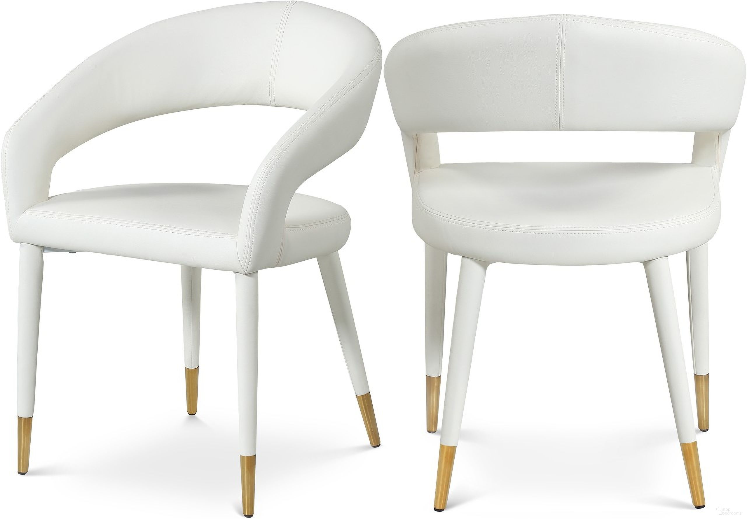 Destiny Vegan Leather Dining Chair In White