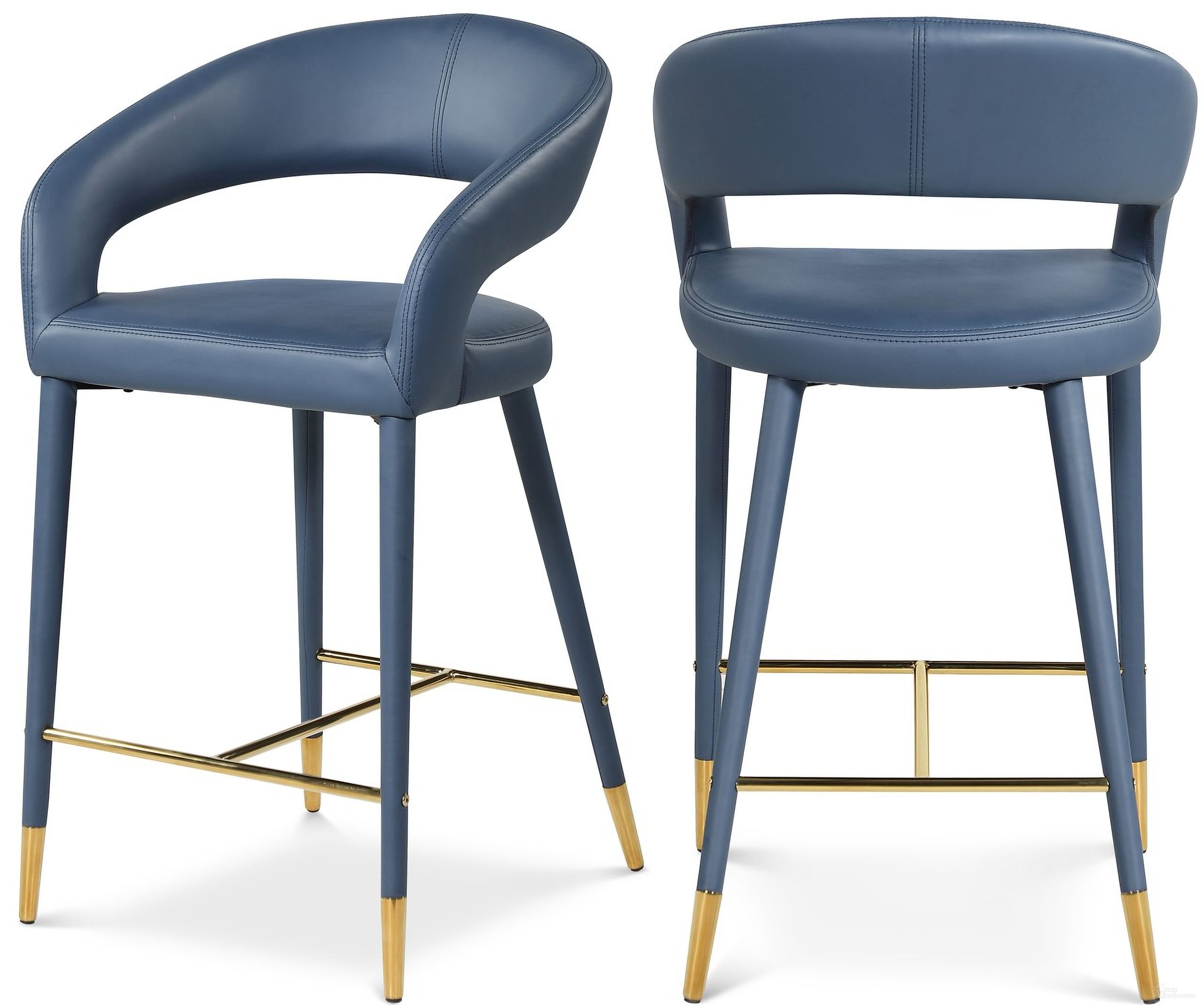 Destiny Vegan Leather Stool In Navy