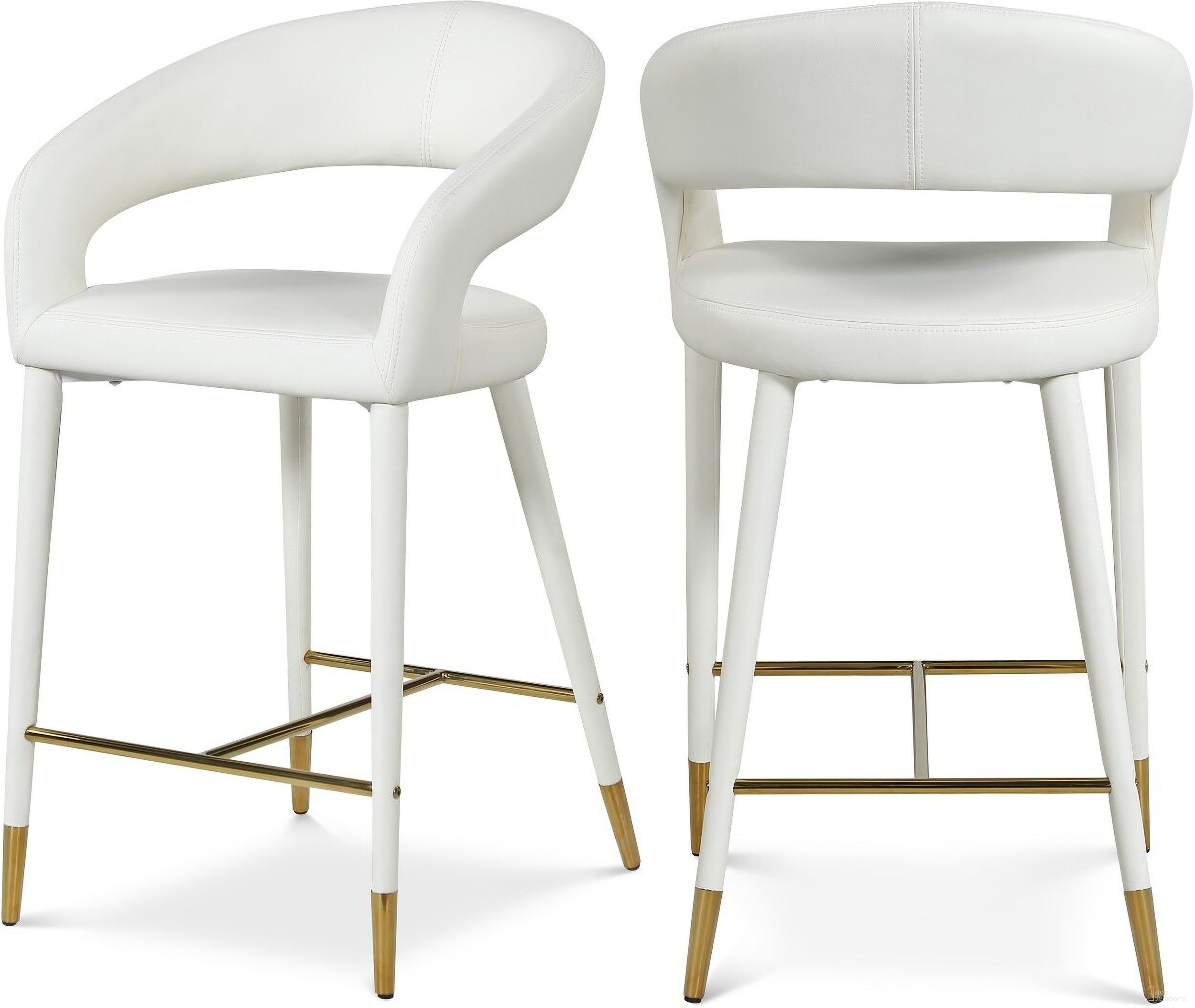 Destiny Vegan Leather Stool In White