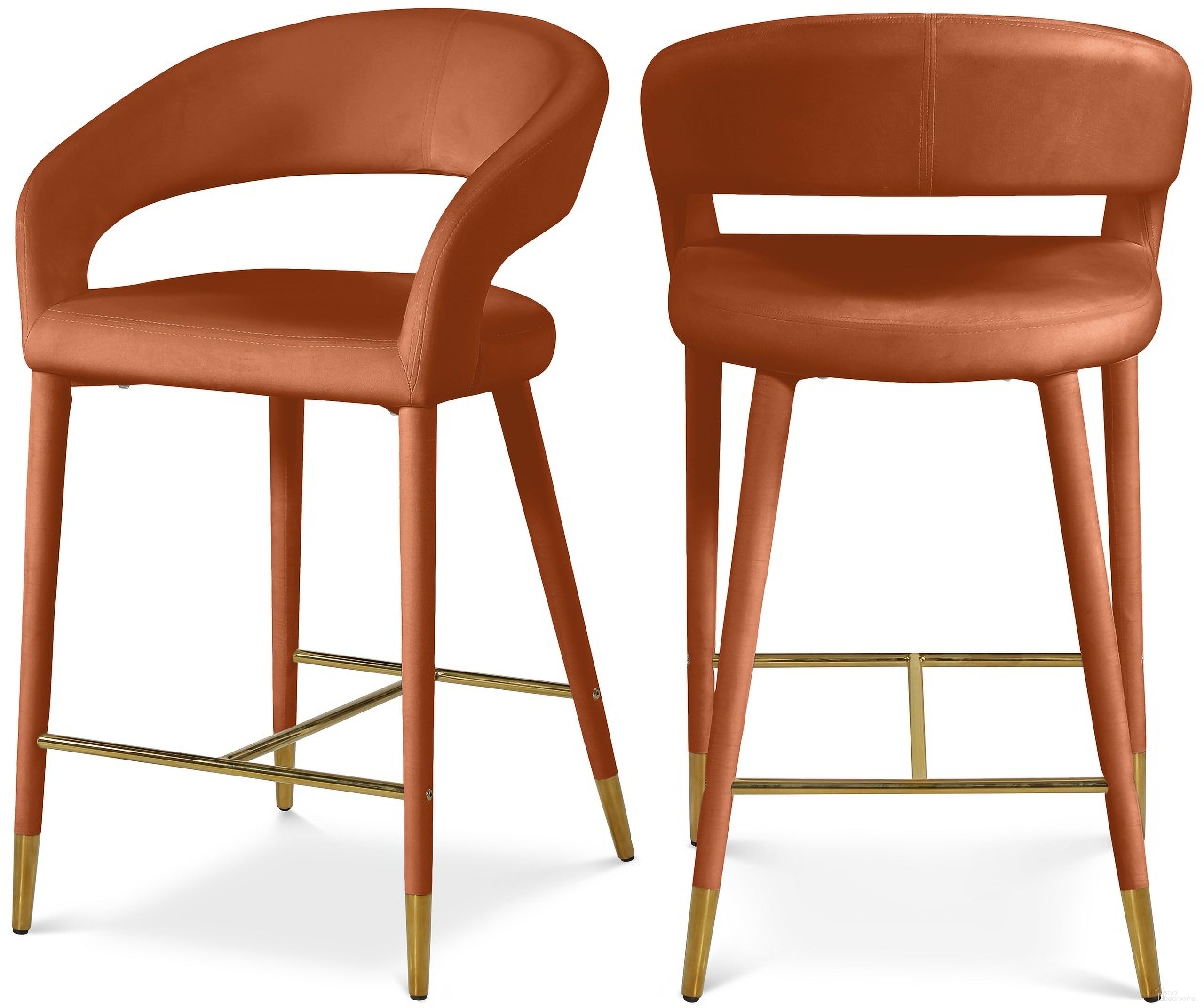 The appearance of Destiny Velvet Stool In Cognac designed by Meridian in the modern / contemporary interior design. This cognac piece of furniture was selected by 1StopBedrooms from Destiny Collection to add a touch of cosiness and style into your home. Sku: 540Cognac-C. Material: Velvet.