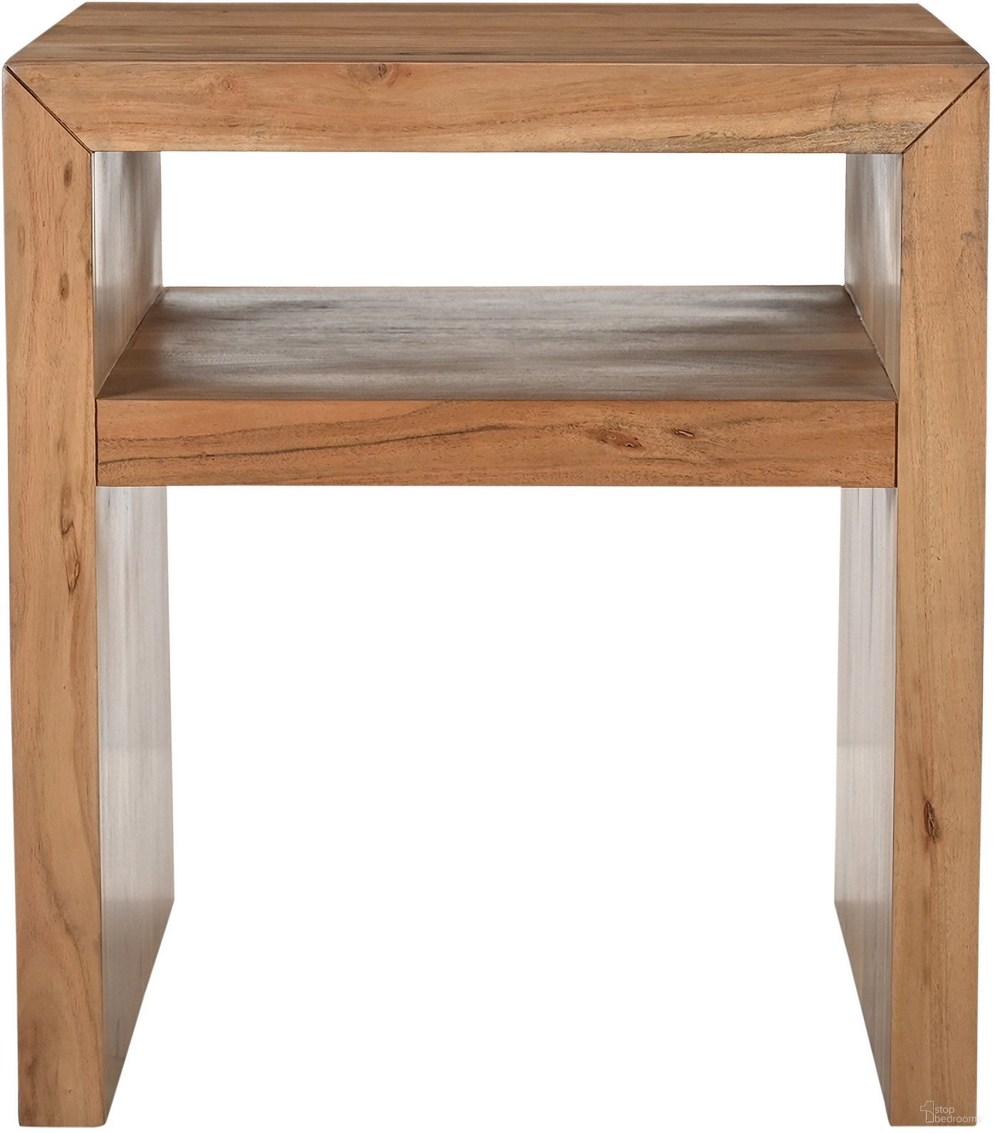 The appearance of Dev Mitered Angle End Table with Storage Shelf In Natural designed by Jofran in the modern / contemporary interior design. This natural piece of furniture was selected by 1StopBedrooms from Dev Collection to add a touch of cosiness and style into your home. Sku: 2346-3. Material: Mango.
