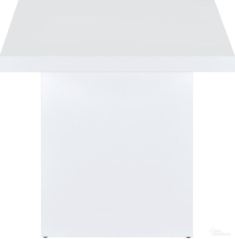 The appearance of Devar Square Engineered Wood Side End Table In White High Gloss designed by Coaster in the modern / contemporary interior design. This white high gloss piece of furniture was selected by 1StopBedrooms from Devar Collection to add a touch of cosiness and style into your home. Sku: 710897. Material: Particle Board.