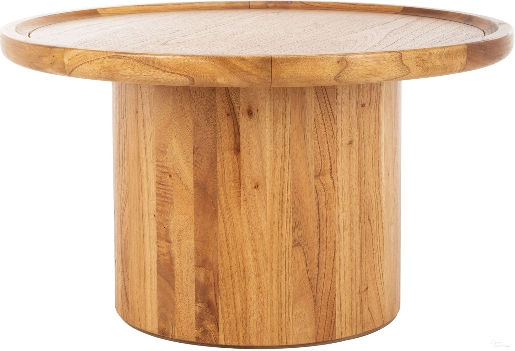 The appearance of Devin Natural Brown Round Pedestal Coffee Table designed by Safavieh in the modern / contemporary interior design. This natural piece of furniture was selected by 1StopBedrooms from Devin Collection to add a touch of cosiness and style into your home. Sku: COF6600A. Material: Wood.