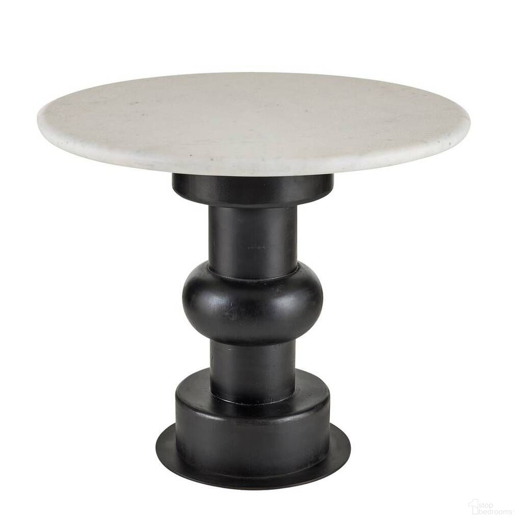The appearance of Devito End Table In White designed by Arteriors in the traditional interior design. This white piece of furniture  was selected by 1StopBedrooms from Devito Collection to add a touch of cosiness and style into your home. Sku: FEI21. Material: Marble.
