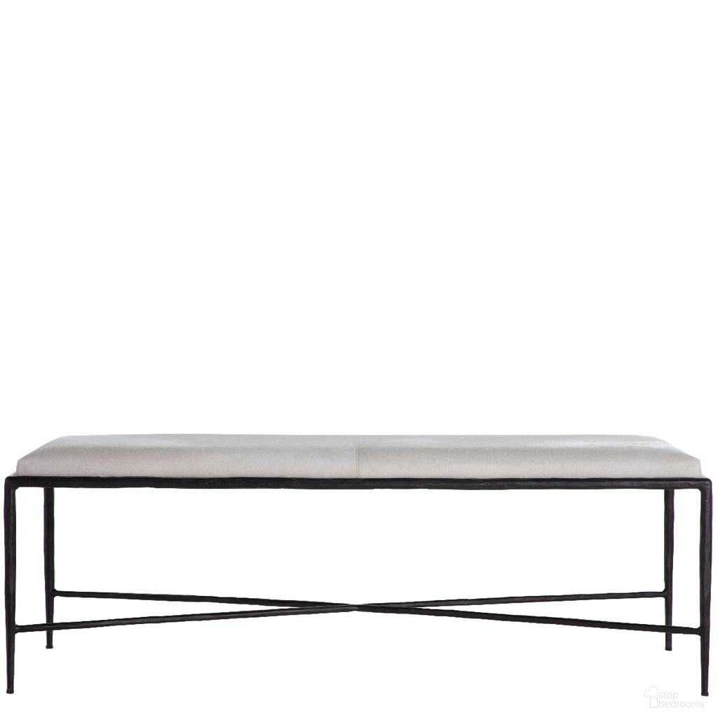 The appearance of Devoe Hair on Hide Bench In Natural Ivory and Gunmetal Bronze designed by Gabby in the transitional interior design. This natural ivory/gunmetal bronze piece of furniture  was selected by 1StopBedrooms from Devoe Collection to add a touch of cosiness and style into your home. Sku: SCH-175065. Material: Iron.