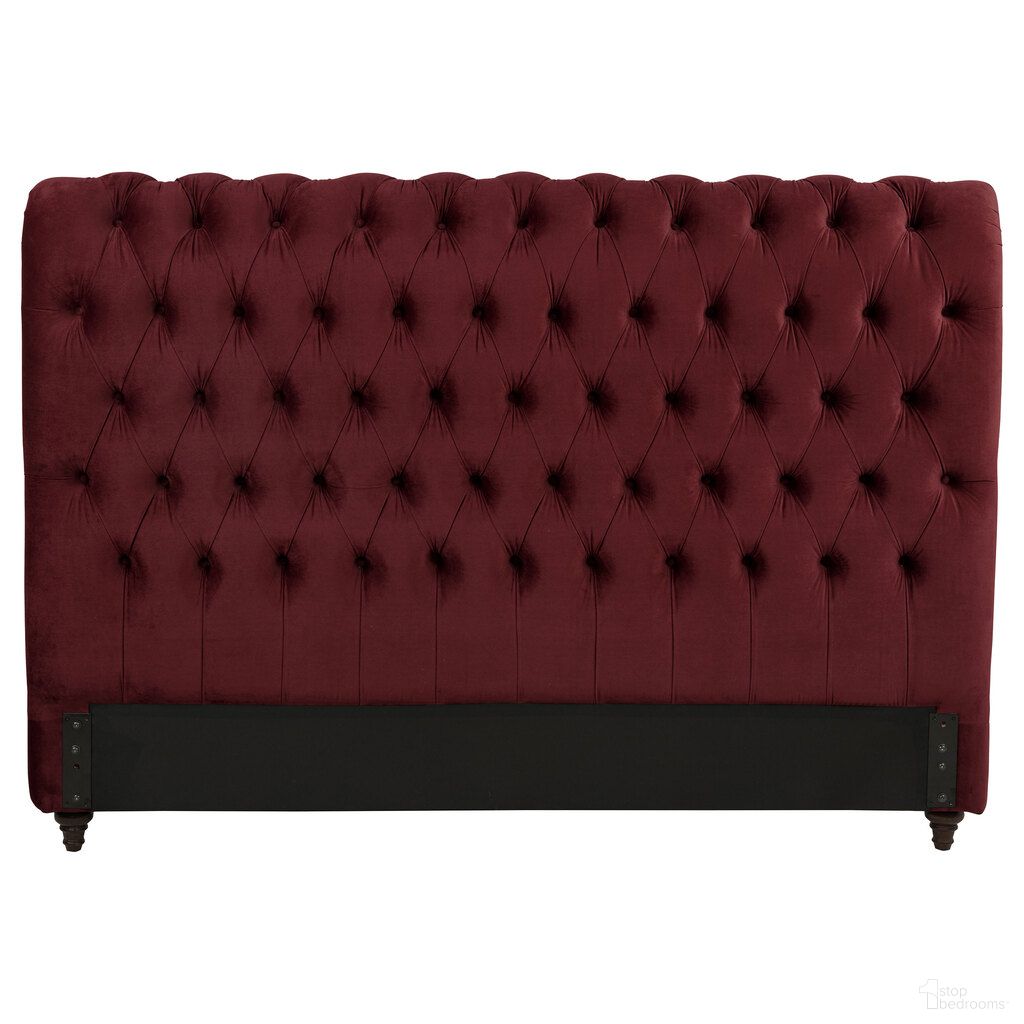 The appearance of Devon 57 Inch Upholstered California King Headboard In Wine Red designed by Coaster in the traditional interior design. This wine red piece of furniture  was selected by 1StopBedrooms from Devon Collection to add a touch of cosiness and style into your home. Sku: 360341KWB1. Material: Polyester. Bed Size: California King.
