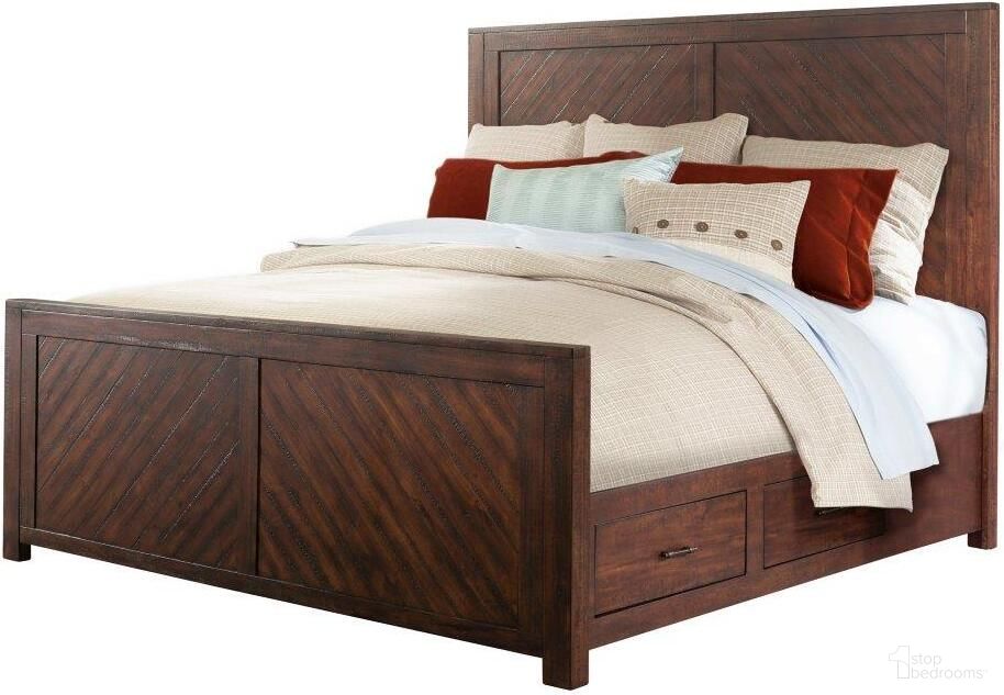 The appearance of Dex Walnut King Storage Panel Bed designed by Picket House in the transitional interior design. This brown piece of furniture was selected by 1StopBedrooms from Dex Collection to add a touch of cosiness and style into your home. Sku: JX600KH;JX600KF;JX600QKR;JX600QKS. Bed Type: Panel Bed. Bed Size: King. Material: MDF.