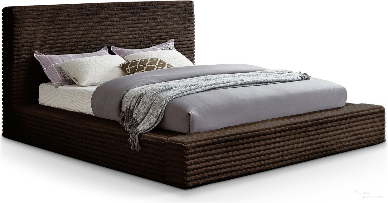 Dexter Corduroy Fabric King Bed In Brown