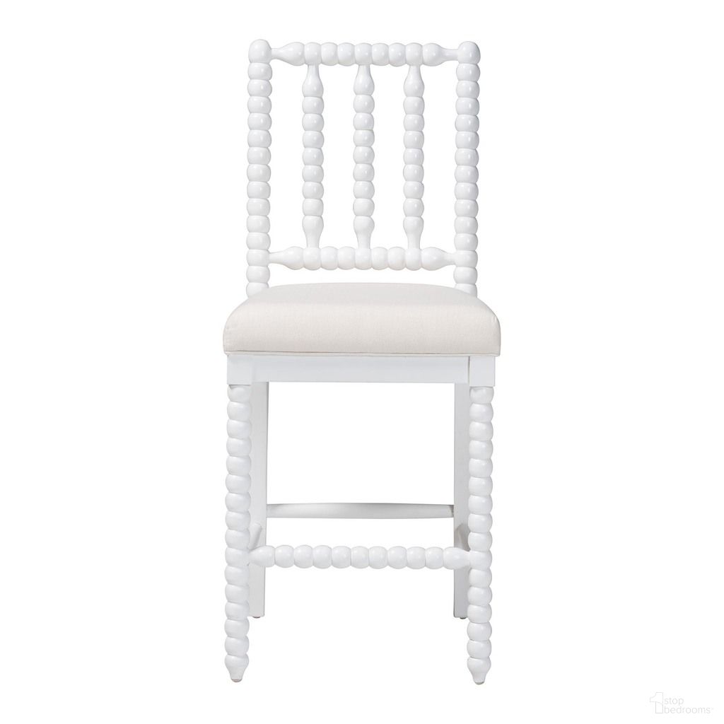 Deya Bobbin Counter Stool In White