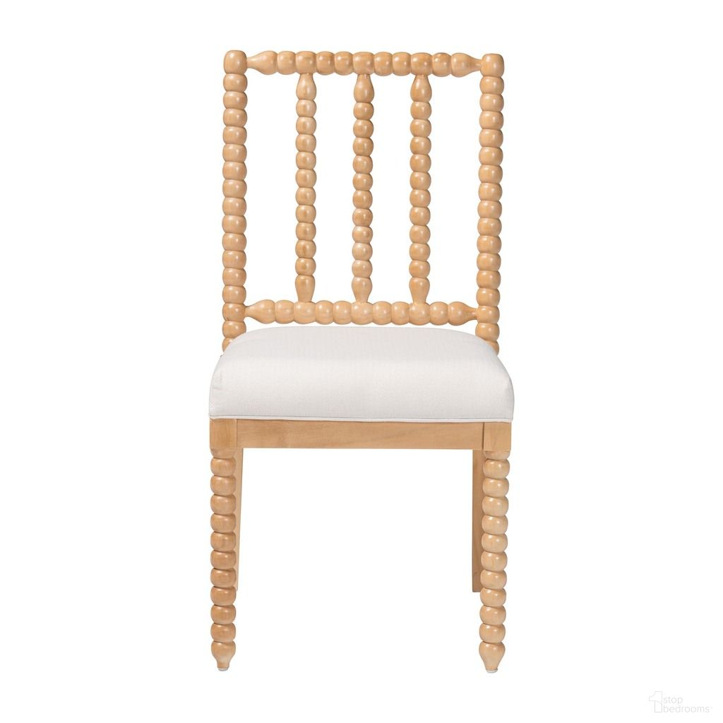 Deya Bobbin Dining Chair In Natural Brown and White