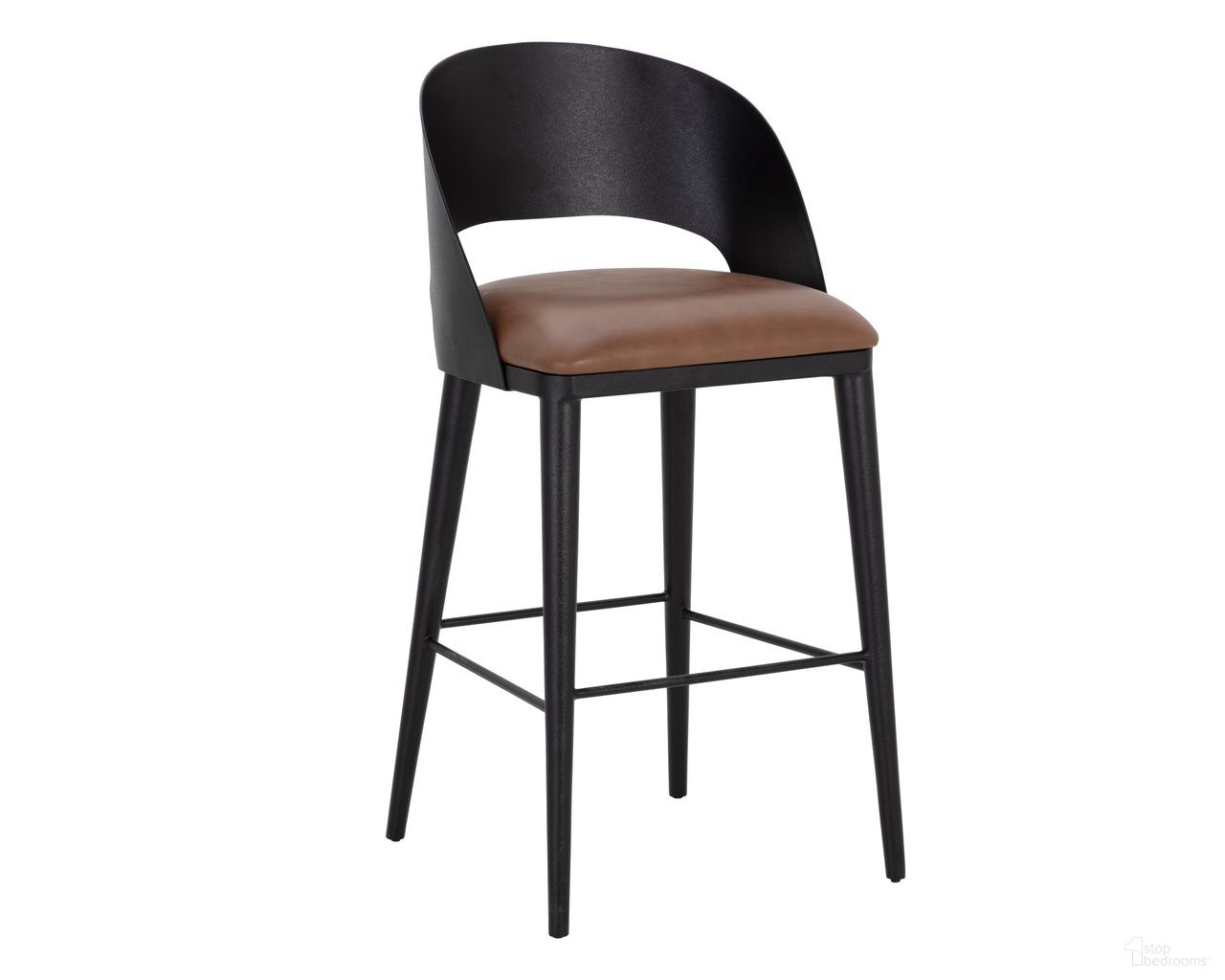 Dezirae Barstool In Cognac and Black