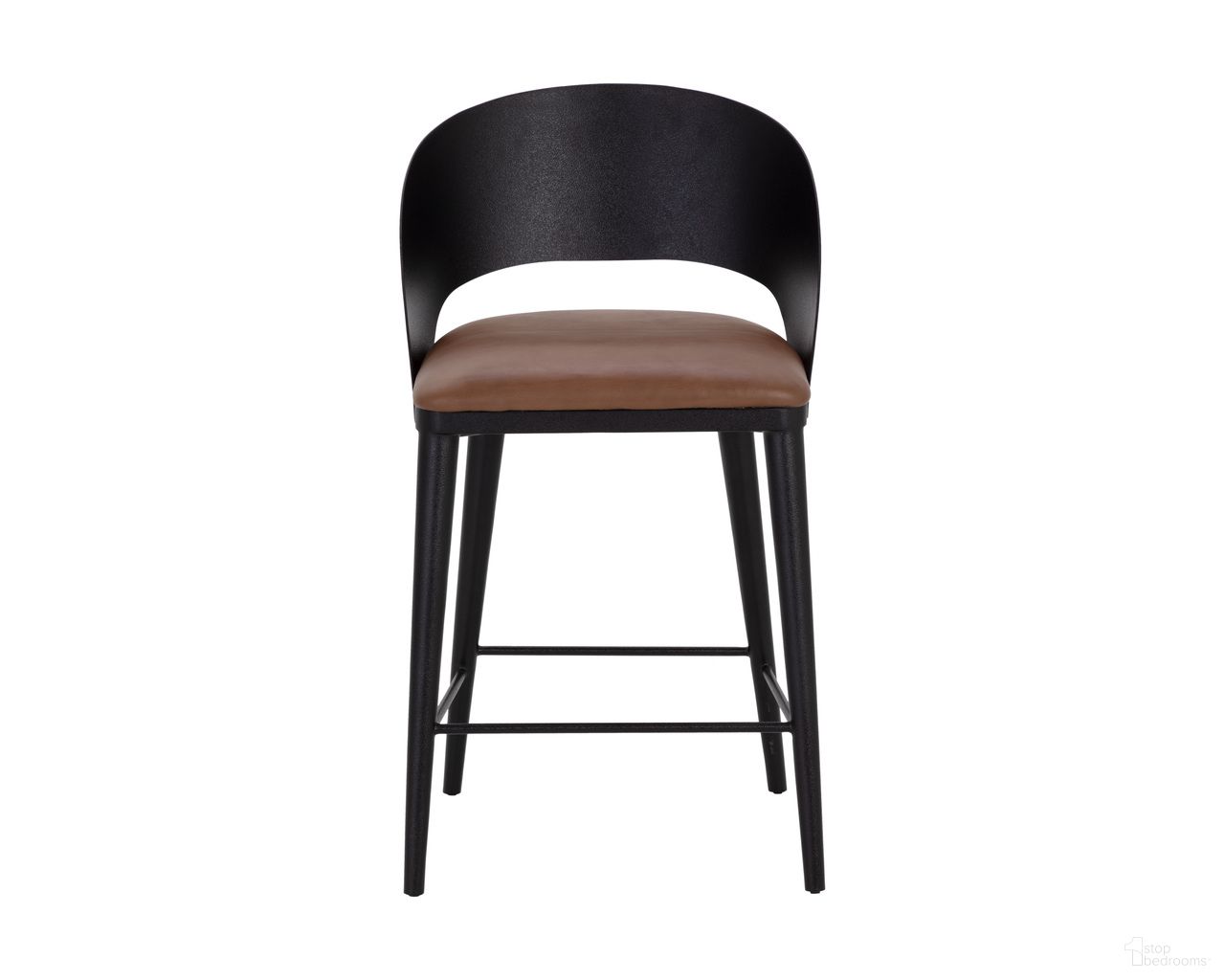 Dezirae Counter Stool In Cognac and Black