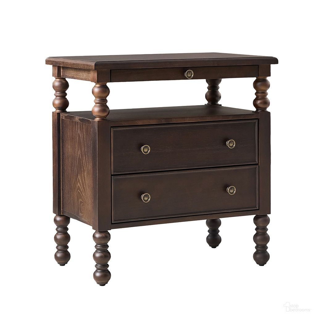 The appearance of Di 1-Drawer Nightstand In Walnut designed by Karat Home in the traditional interior design. This walnut piece of furniture  was selected by 1StopBedrooms from Di Collection to add a touch of cosiness and style into your home. Sku: NSHD1540-WAL. Material: Engineered Wood.