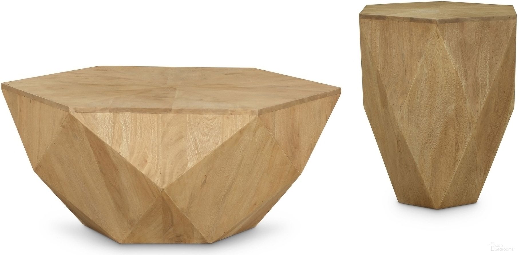 Diamante Occasional Table Set In Oak
