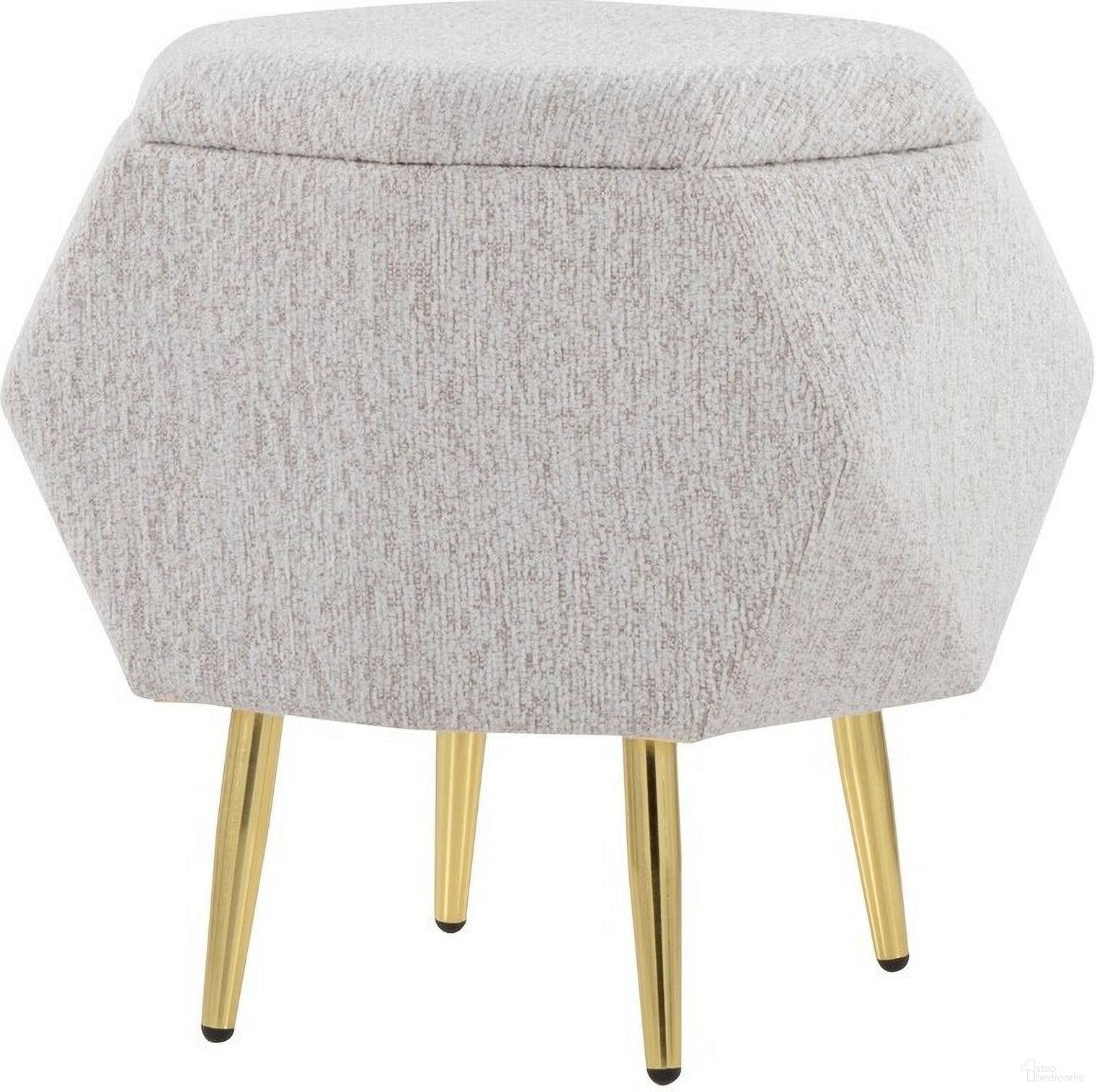 The appearance of Diamond Ottoman In Light Grey and Gold designed by Lumisource in the modern / contemporary interior design. This light grey and gold piece of furniture was selected by 1StopBedrooms from Diamond Collection to add a touch of cosiness and style into your home. Sku: OT-DIAM AULGY. Material: Foam.