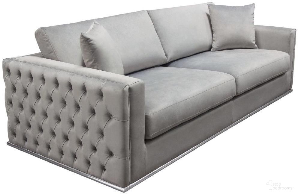 Diamond Sofa Envy Platinum Grey Velvet Sofa